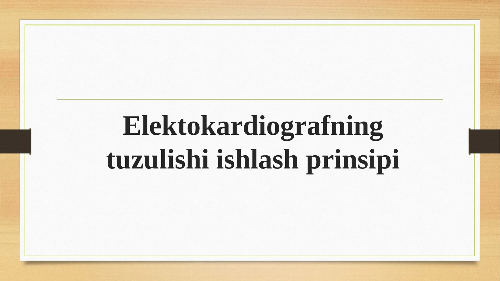 Elektokardiografning tuzilishi ishlash prinsipi