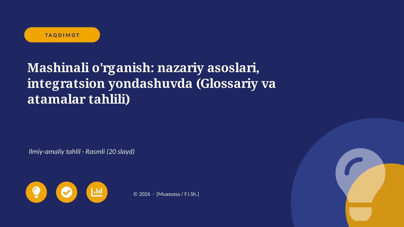 Mashinali o'rganish: nazariy asoslari, integratsion yondashuvda (Glossariy va atamalar tahlili)