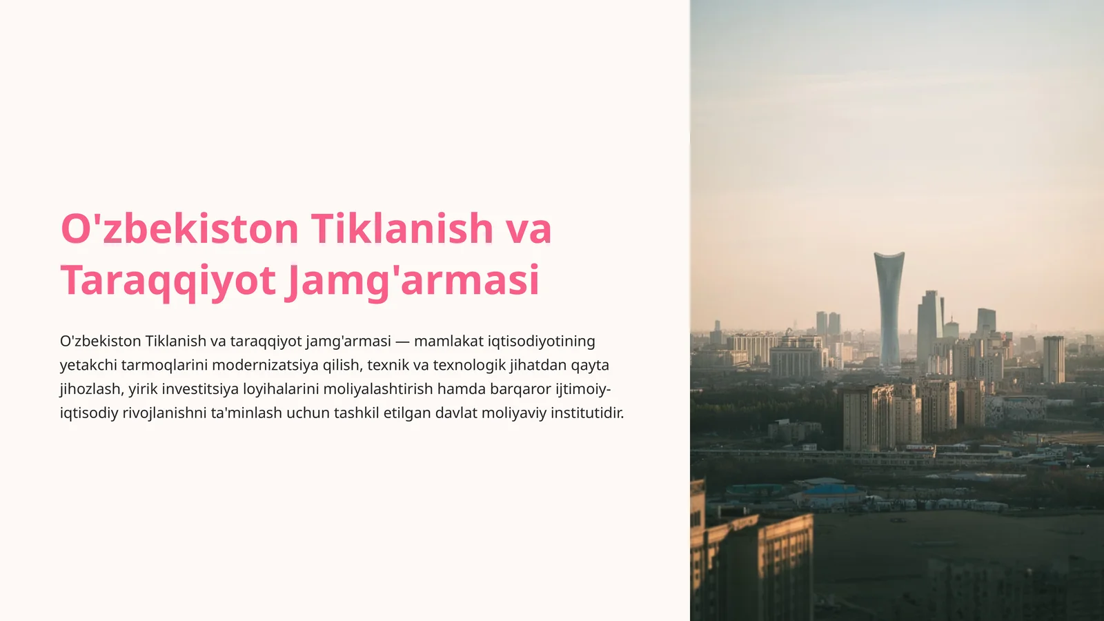 O'zbekiston Tiklanish va Taraqqiyot Jamg'armasi