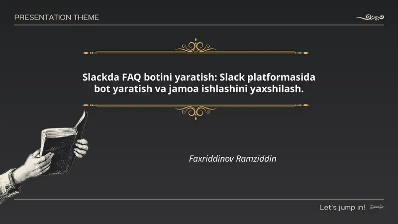 Slackda FAQ botini yaratish