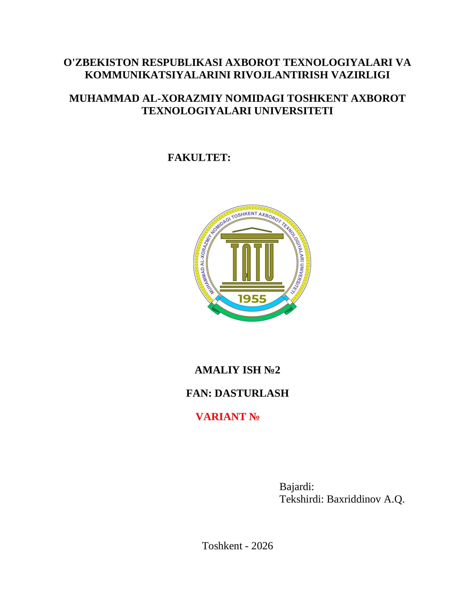 AMALIY ISH №2