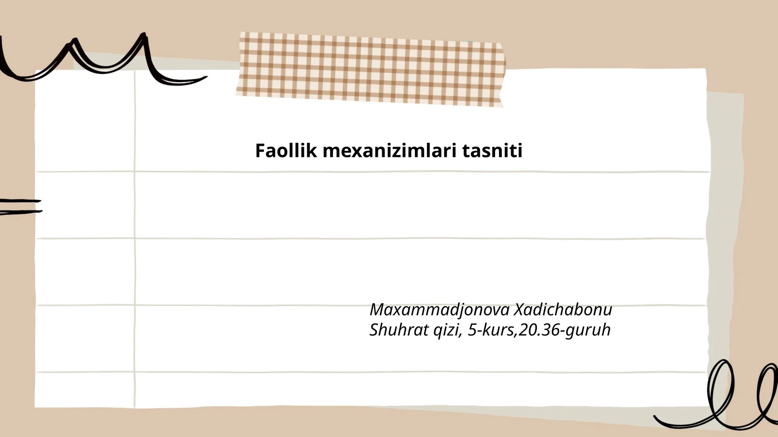 Faollik mexanizimlari tasniti