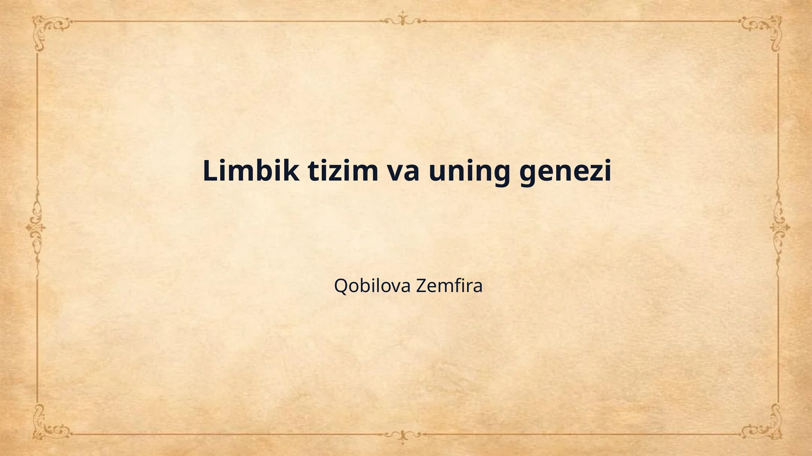 Limbik tizim va uning genezi
