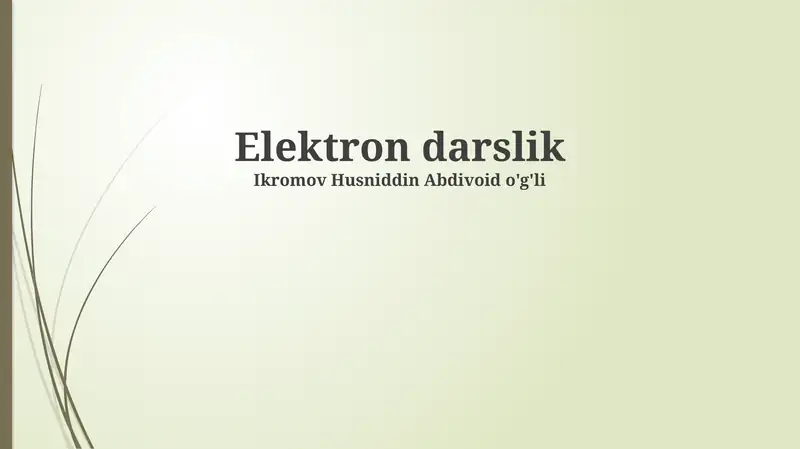Elektron darslik