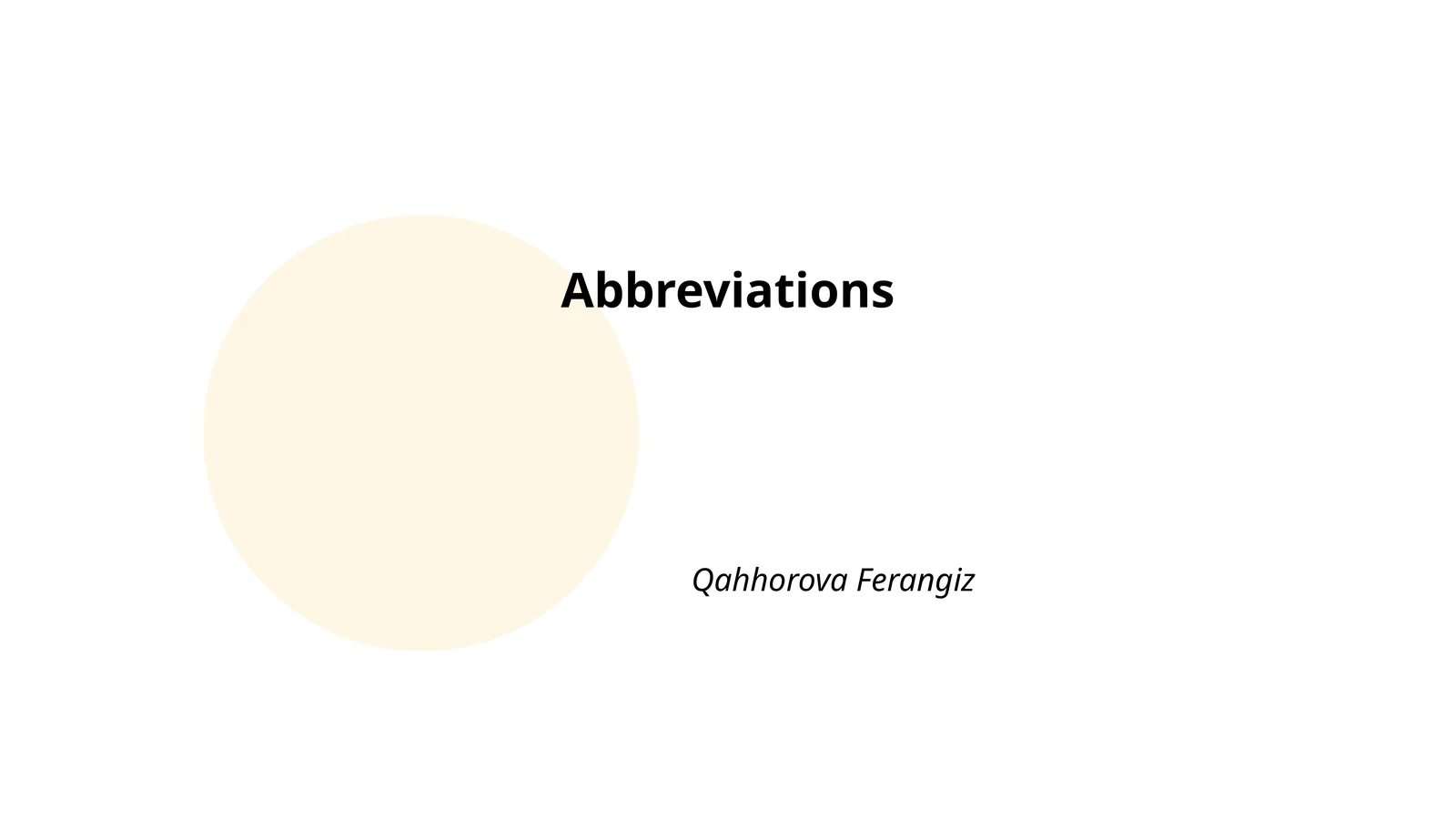 Abbreviations