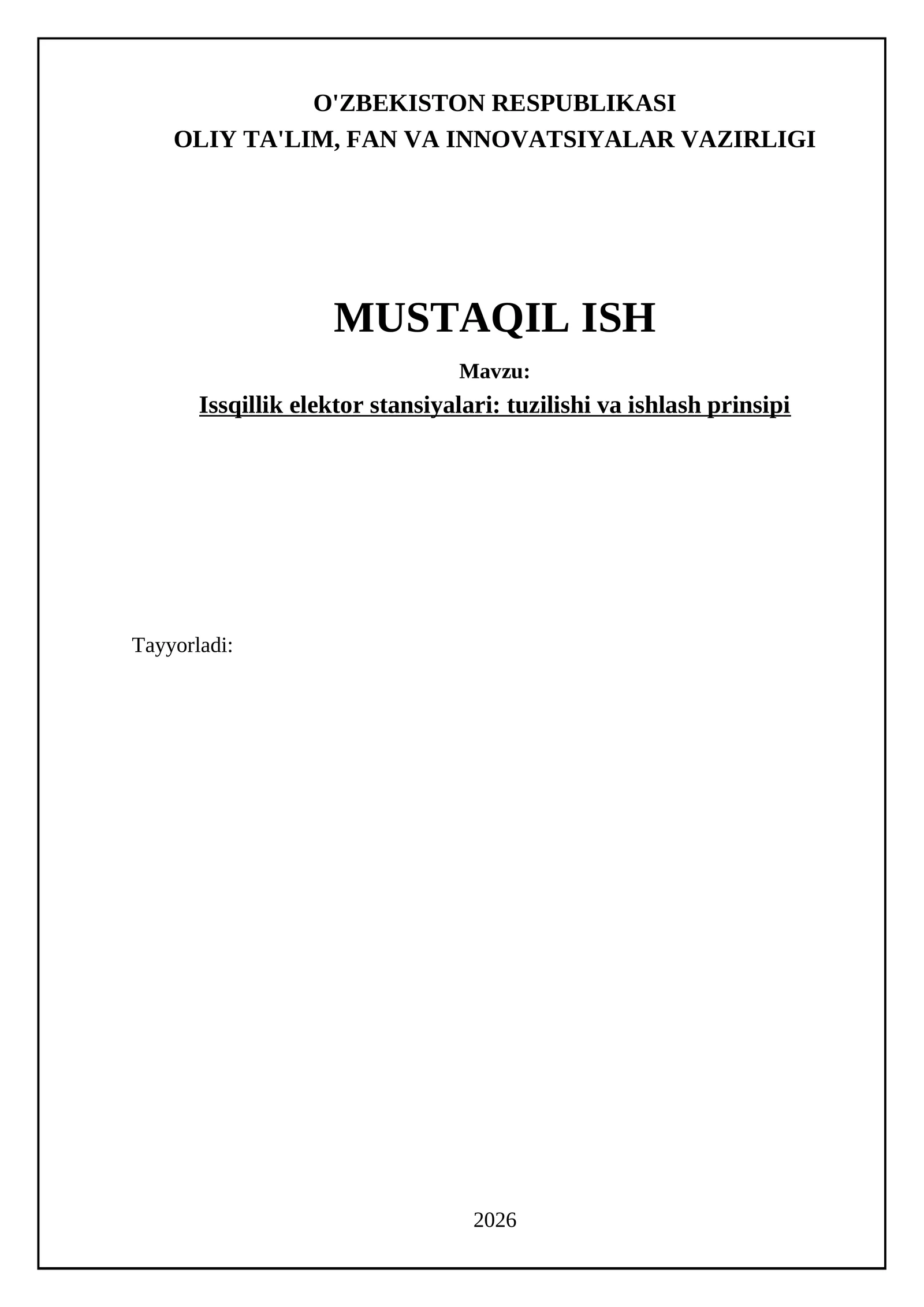 Issiqlik elektr stansiyalari (IES)