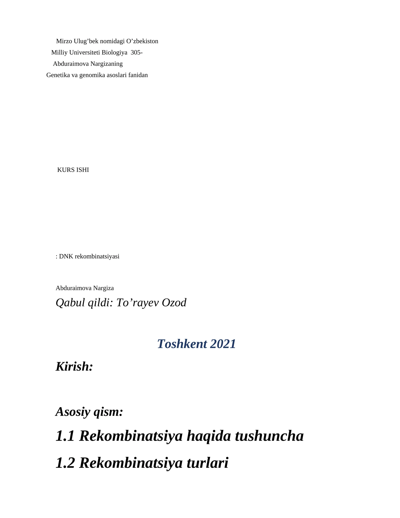 Genetika va genomika