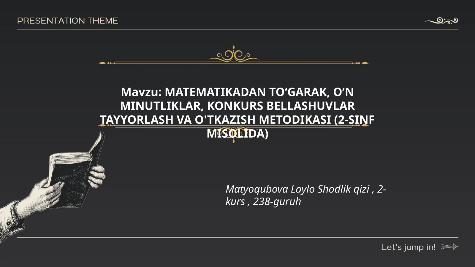 MATEMATIKADAN TO‘GARAK, O‘N MINUTLIKLAR, KONKURS BELLASHUVLAR TAYYORLASH VA O'TKAZISH METODIKASI (2-SINF MISOLIDA)