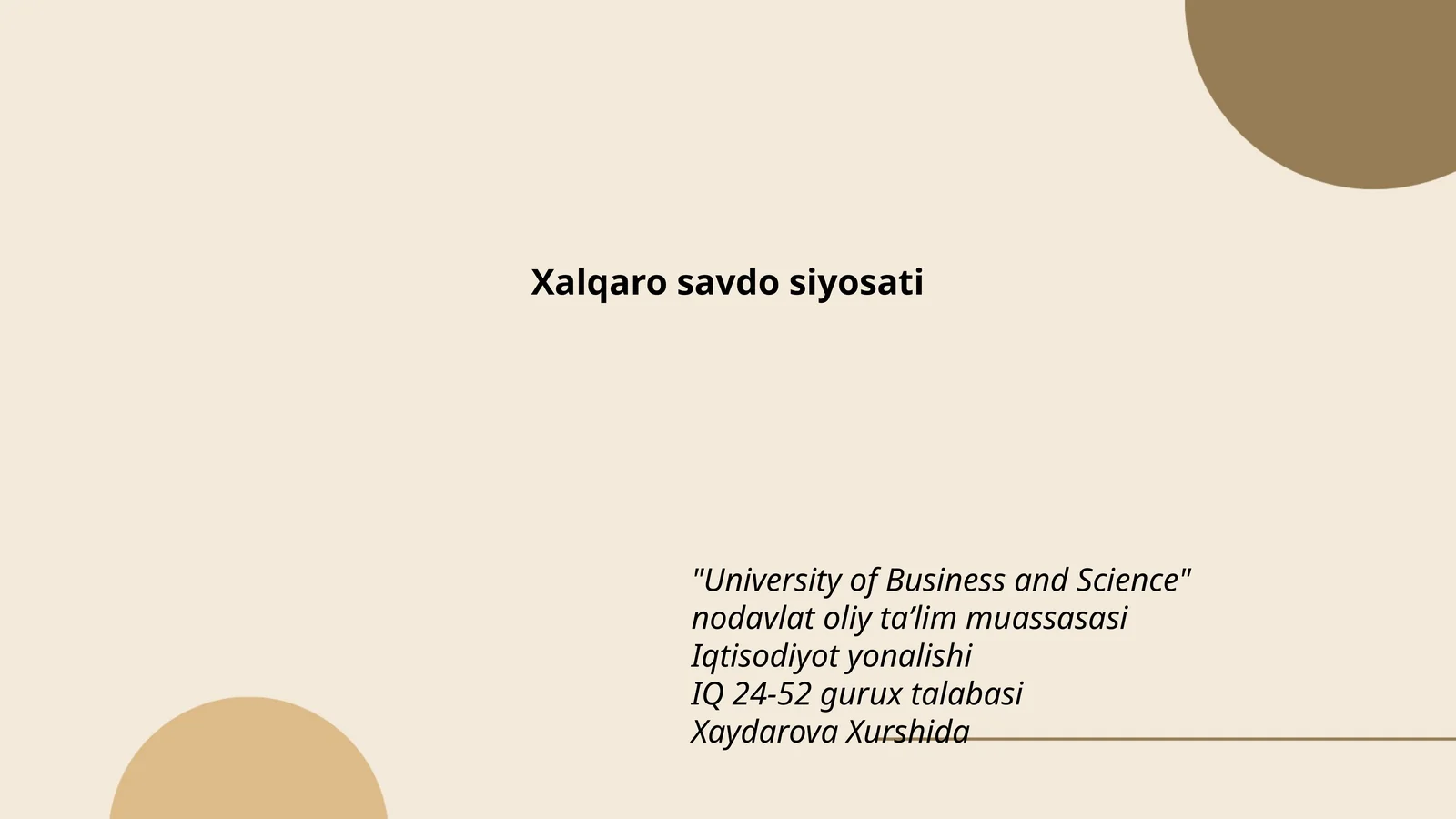 Xalqaro savdo siyosati