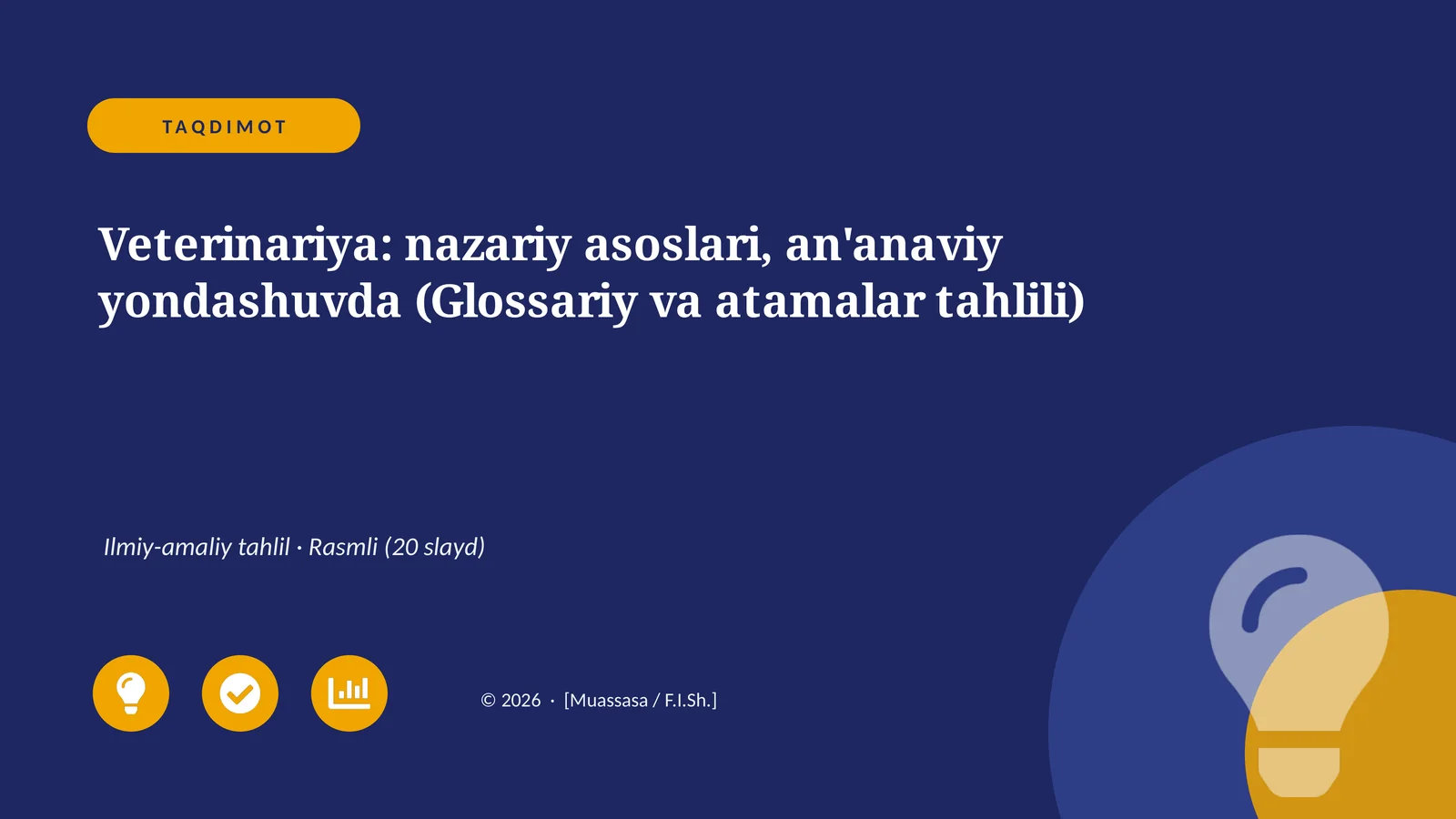 Veterinariya: nazariy asoslari, an'anaviy yondashuvda (Glossariy va atamalar tahlili)