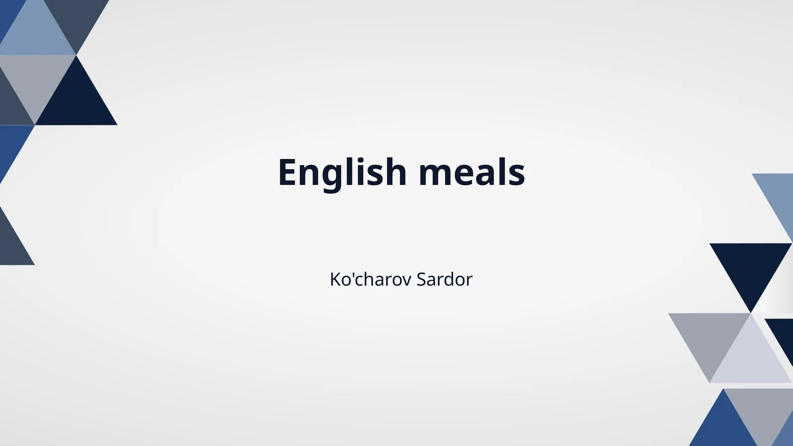 English meals