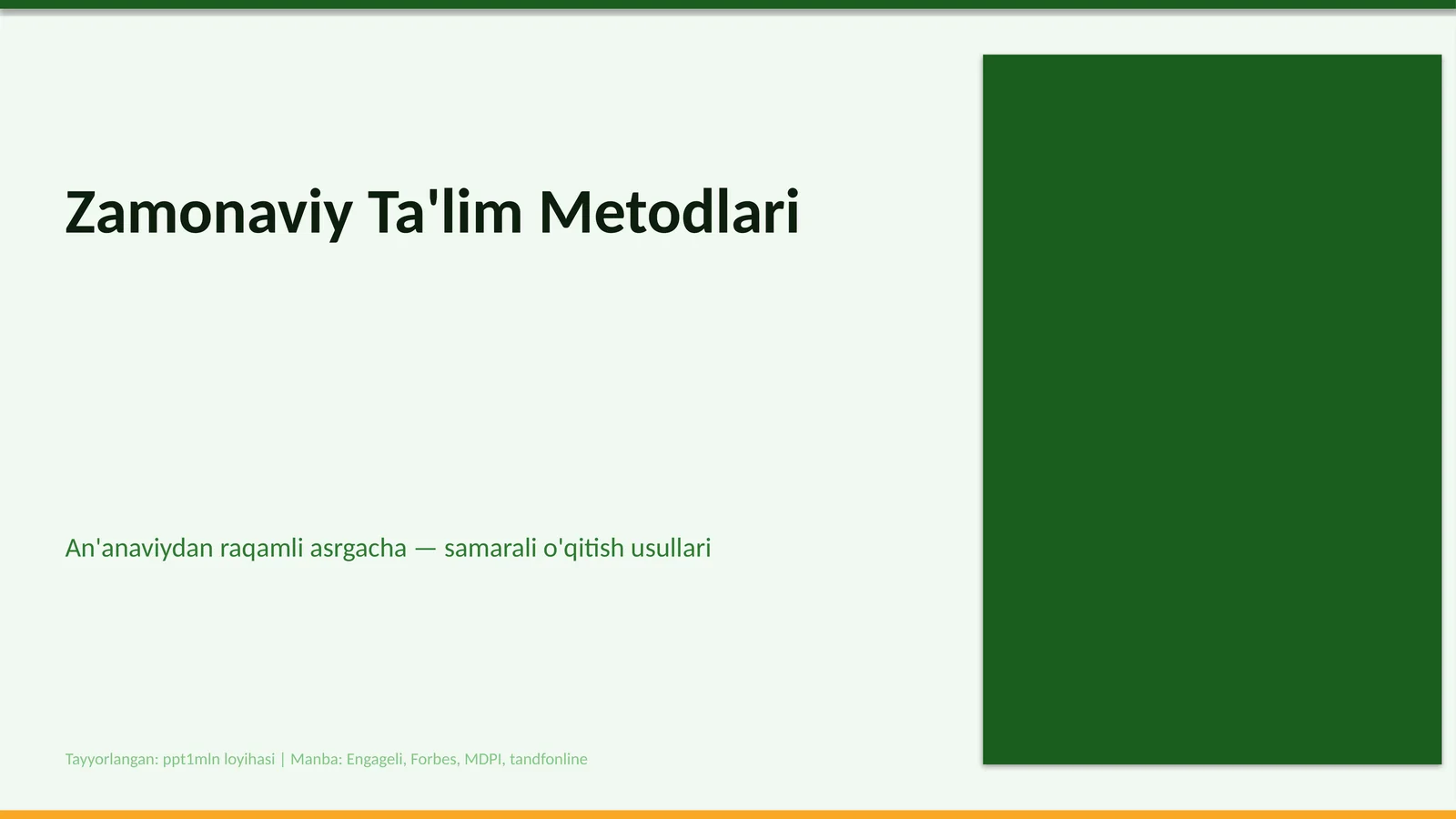 Zamonaviy Ta'lim Metodlari