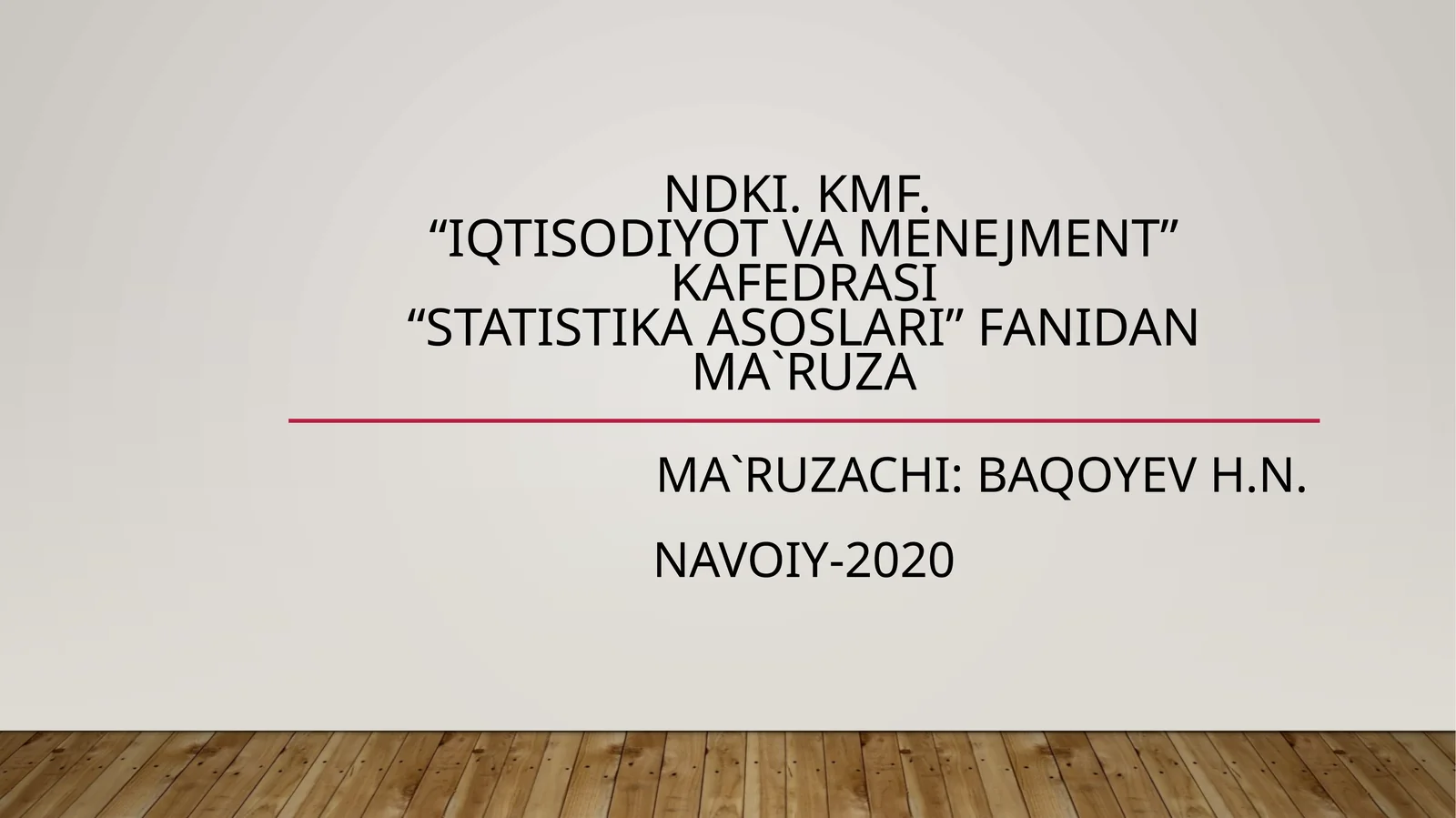 STATISTIKA ASOSLARI