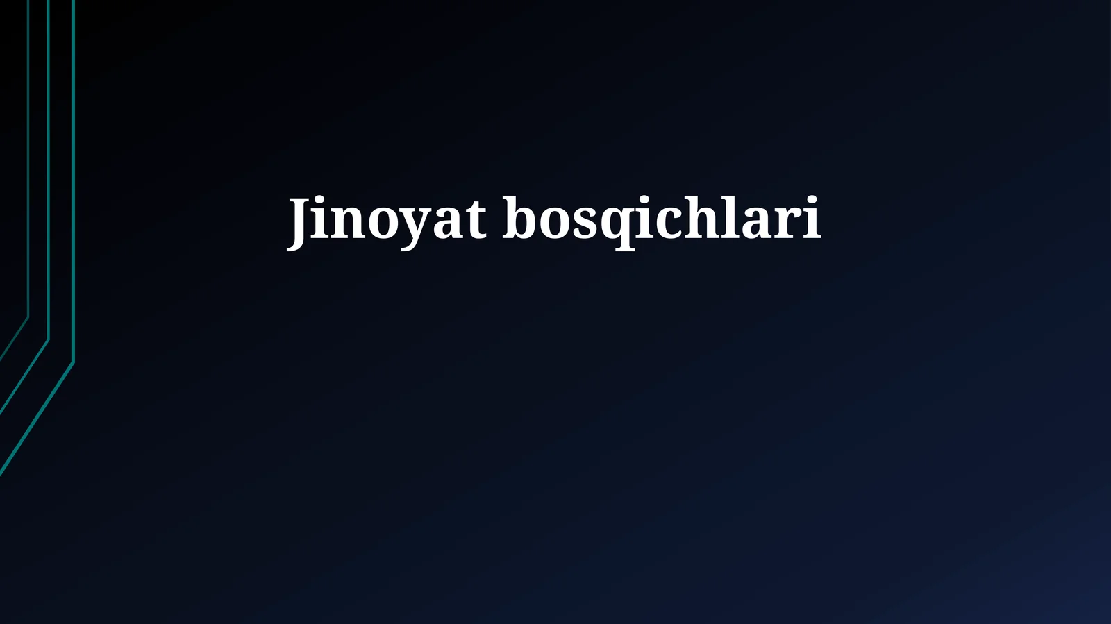 Jinoyat bosqichlari