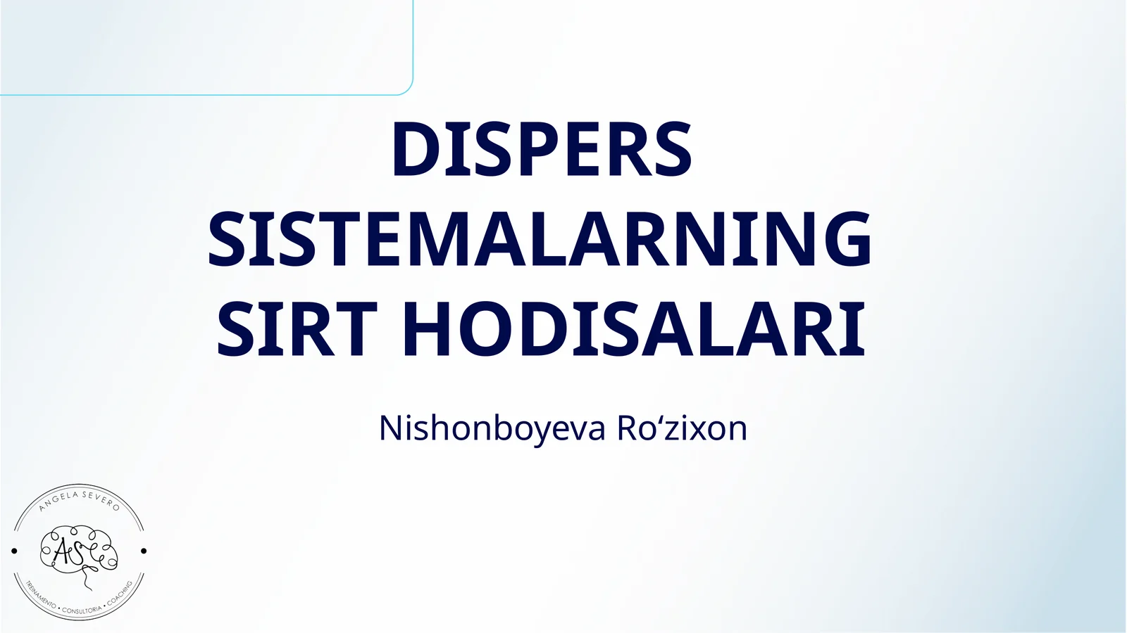DISPERS SISTEMALARNING SIRT HODISALARI