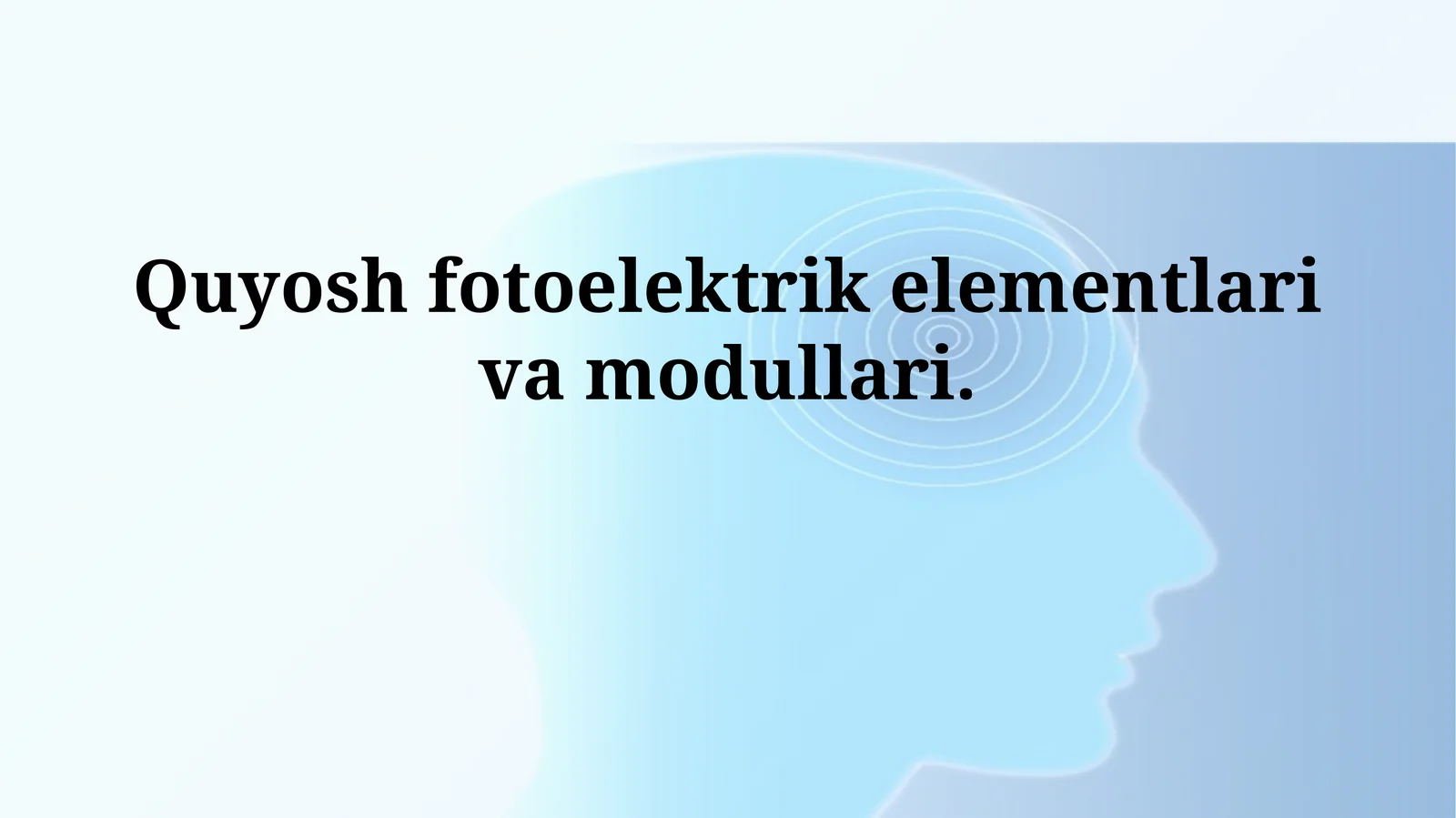 Quyosh fotoelektrik elementlari va modullari