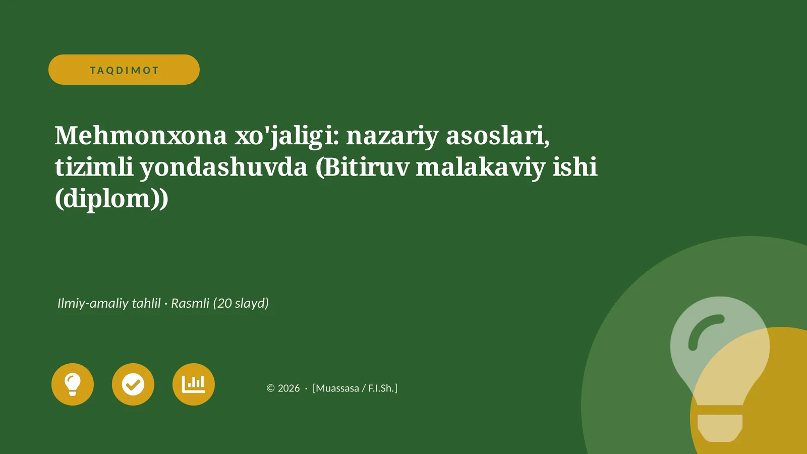 Mehmonxona xo'jaligi: nazariy asoslari, tizimli yondashuvda