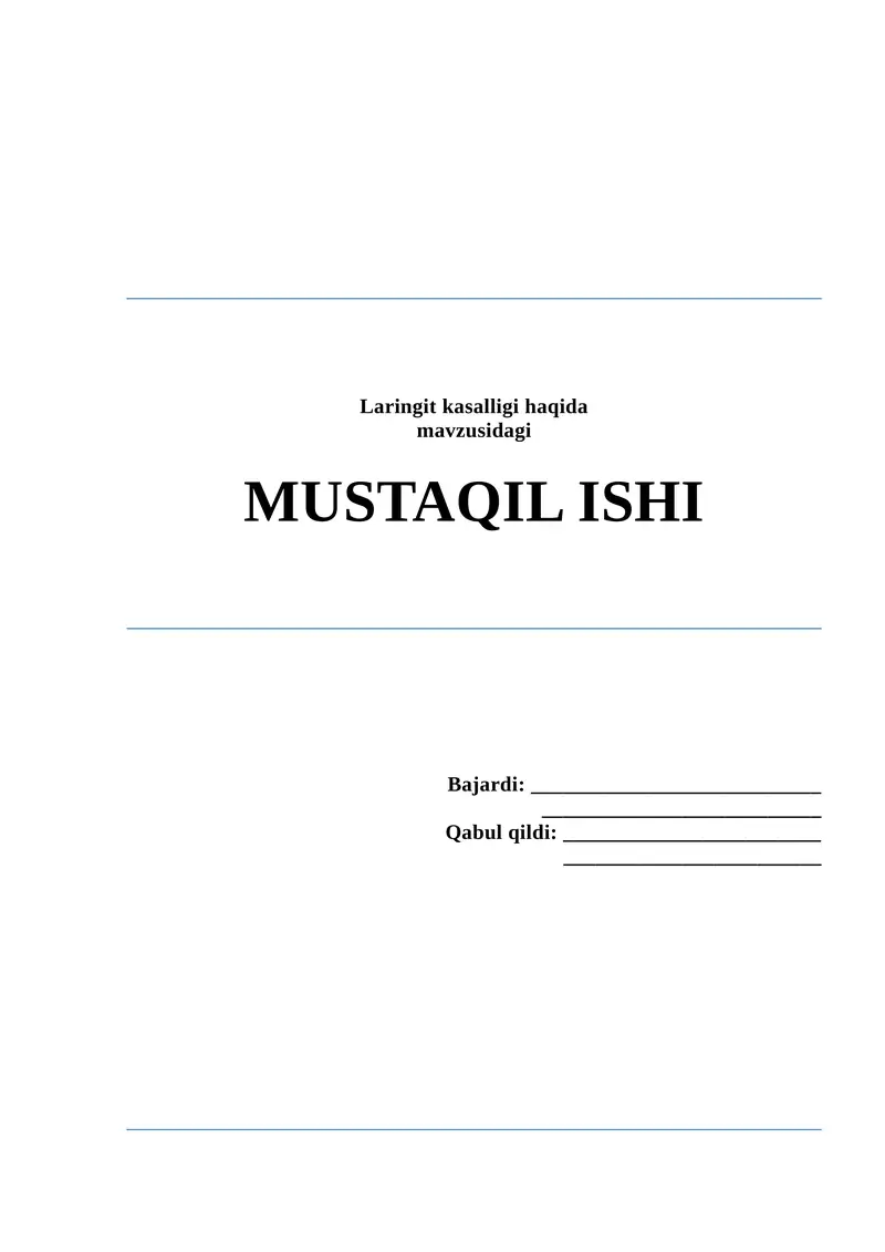 Laringit kasalligi haqida