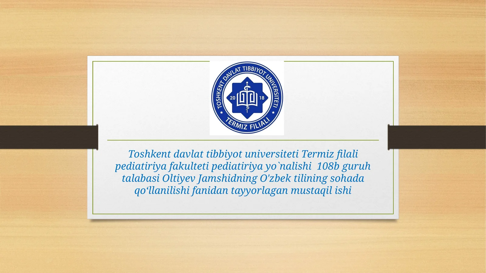 Tibbiy mavzudagi she'riy asarlar til tahlili
