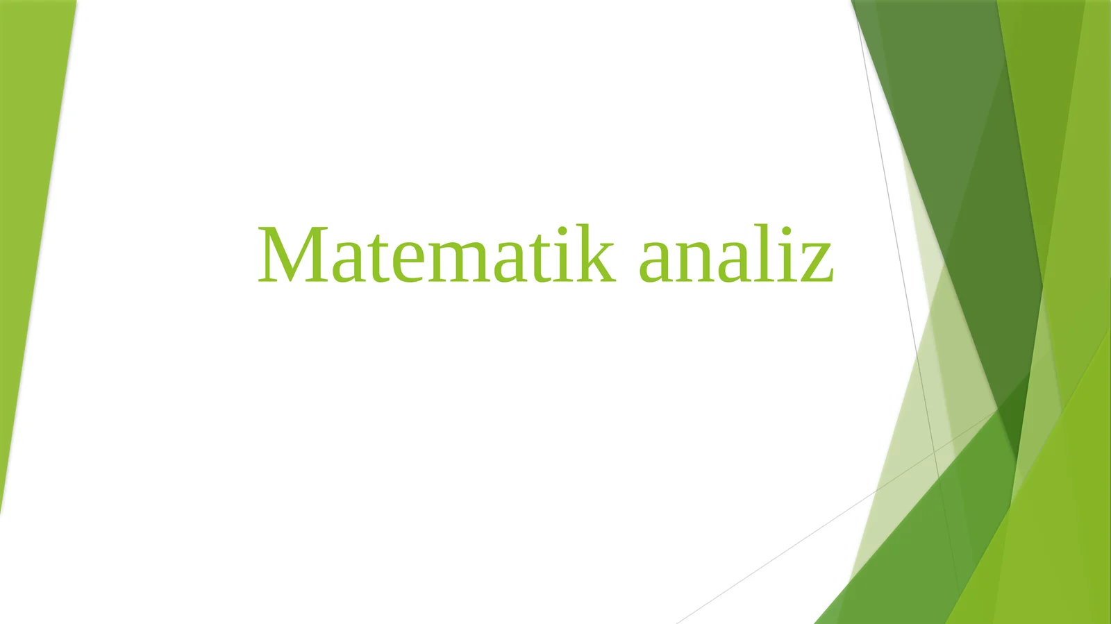 Matematik analiz