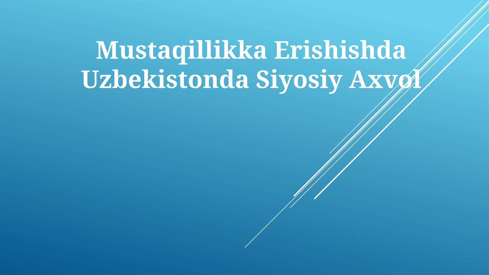 Mustaqillikka Erishishda Uzbekistonda Siyosiy Axvol