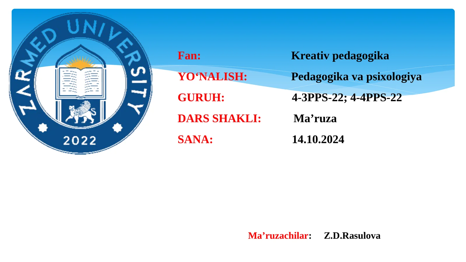 XVII asrdan XIX asrning birinchi yarmigacha tarbiya, maktab va pedagogik fikrlar rivoji.XIX asrning 2 yarmi XX asr boshlarida Turkiston o‘lkasida tarbiya, maktab va pedagogik fikrlar