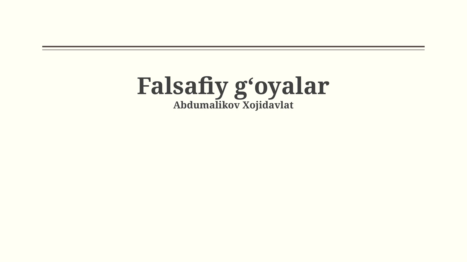 Falsafiy g‘oyalar