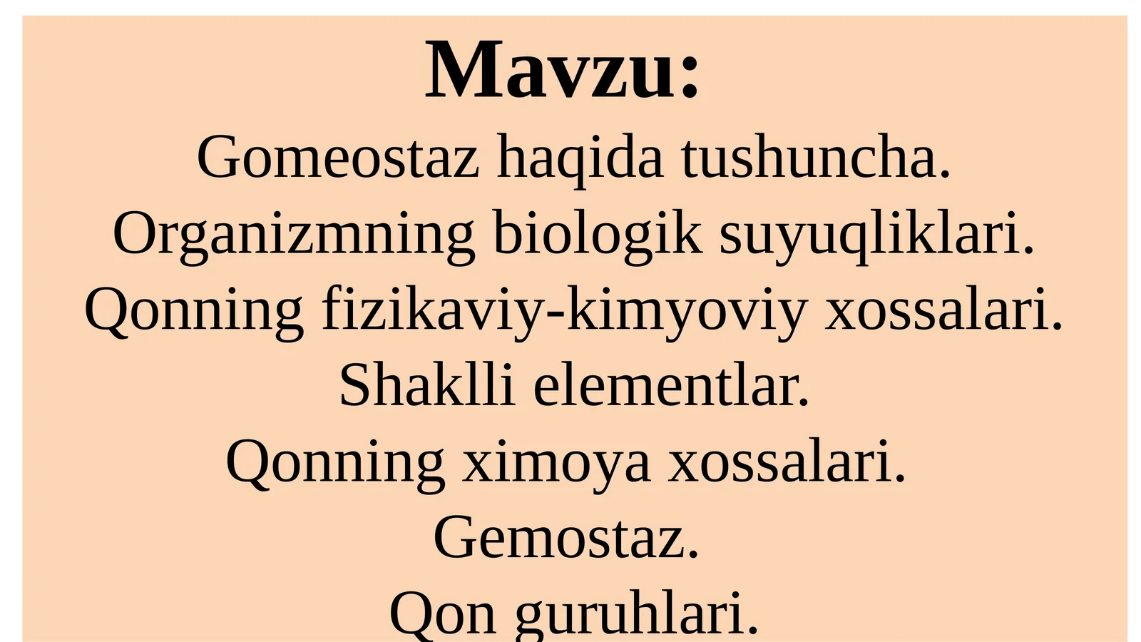 Gomeostazha haqida tushuncha