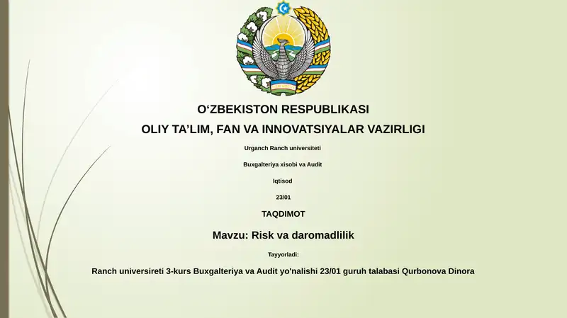 Risk va daromadlilik