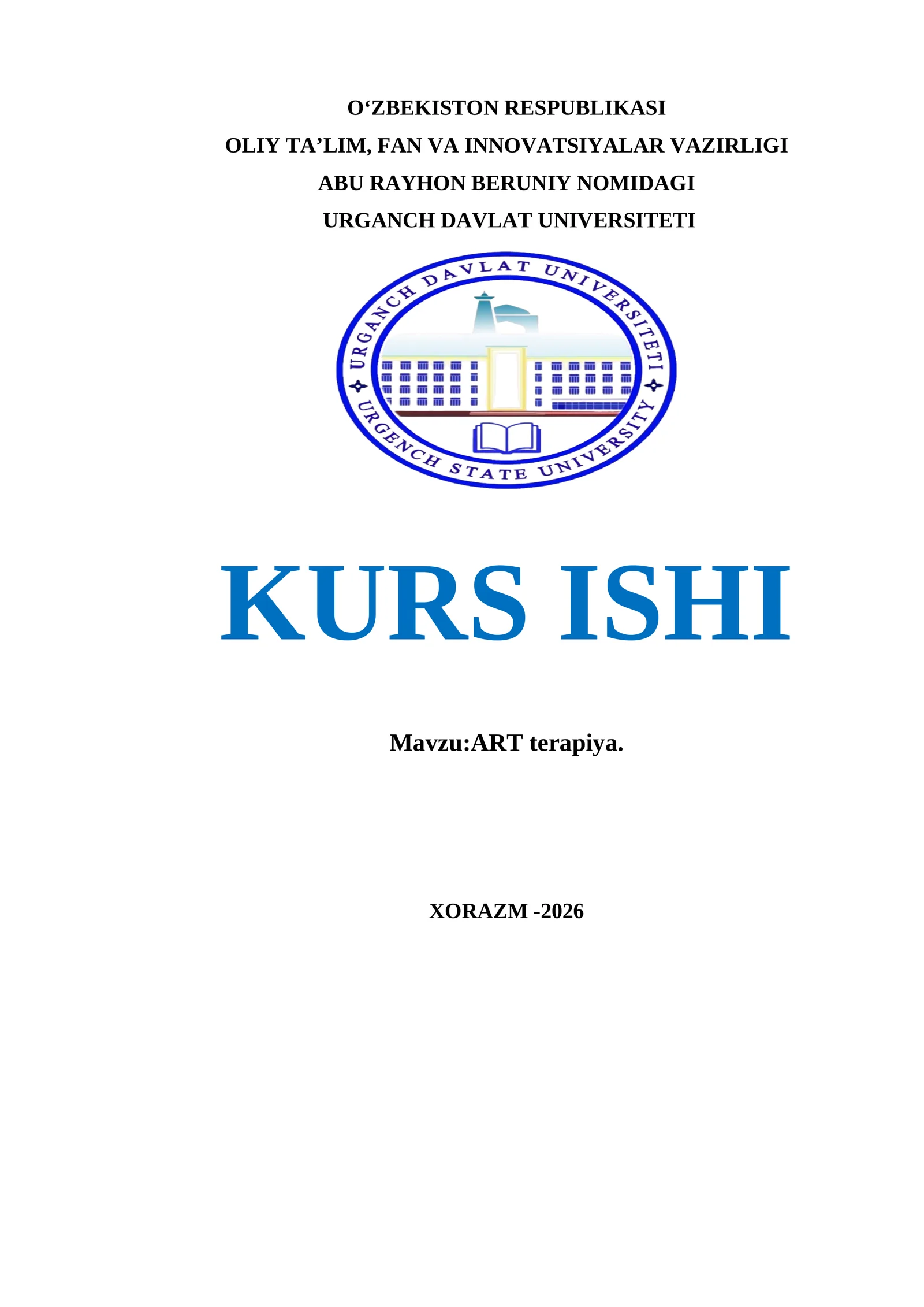ART terapiya kurs ishi ART terapiya mavzusida kurs ishi