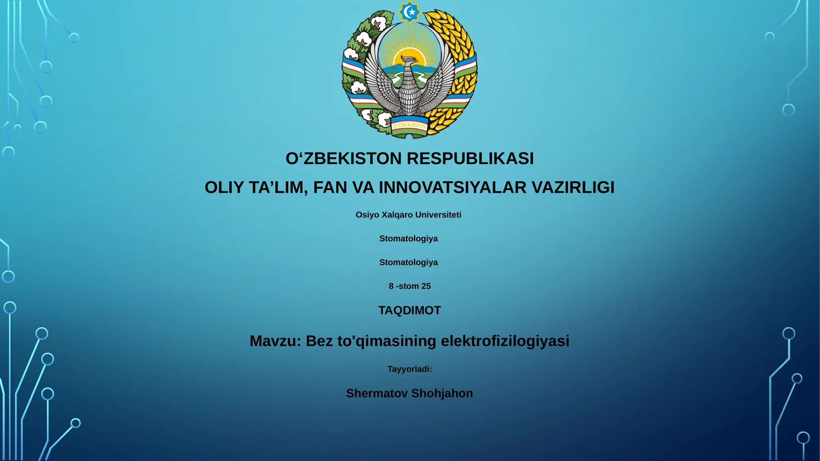 Bez to'qimasining elektrofiziologiyasi