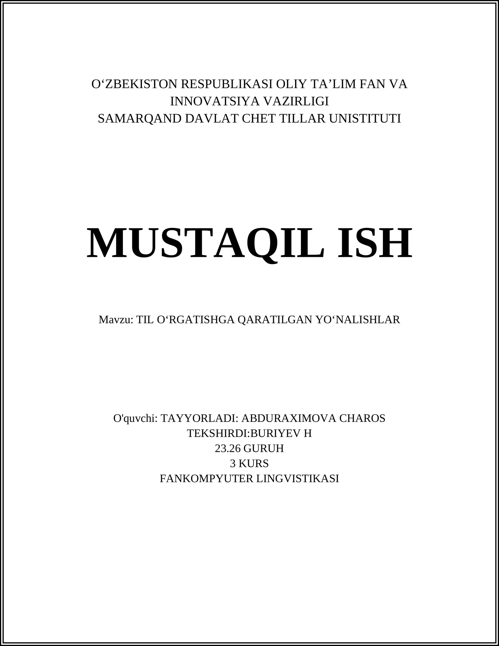 Kommunikativ yondashuv va muloqotga yoʻnaltirilgan darslar