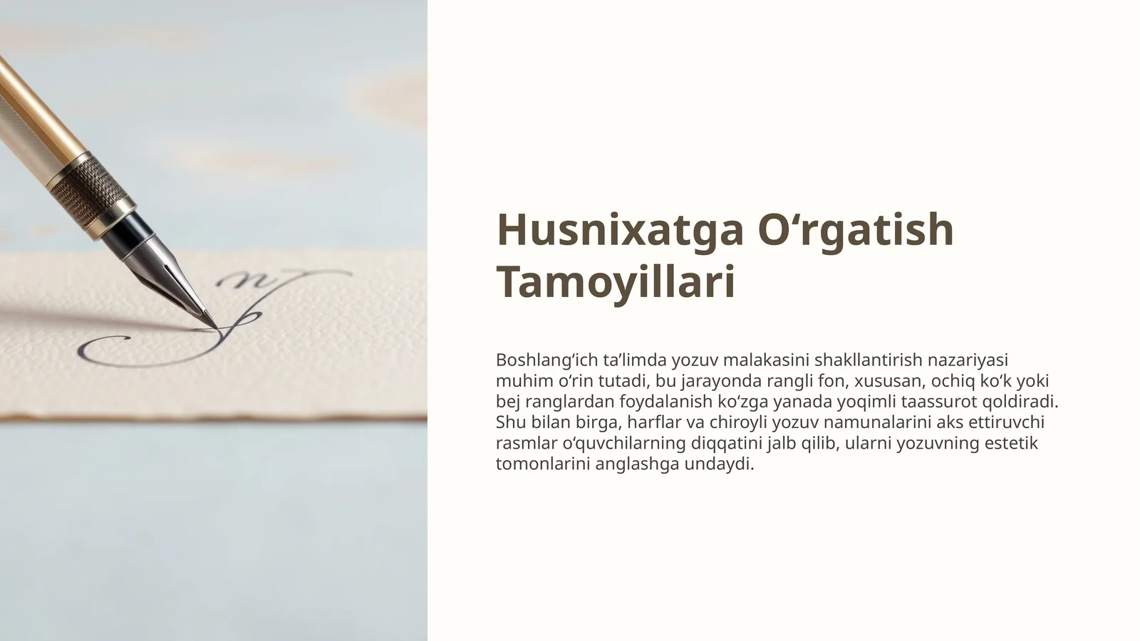 Husnixatga O‘rgatish Tamoyillari
