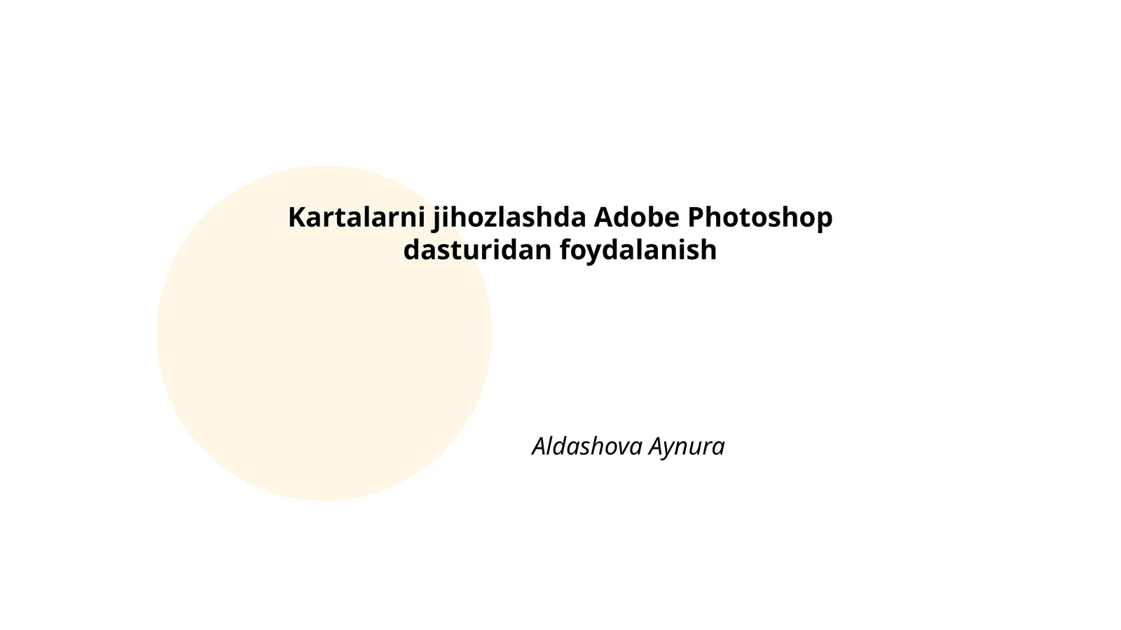 Kartalarni jihozlashda Adobe Photoshop dasturidan foydalanish