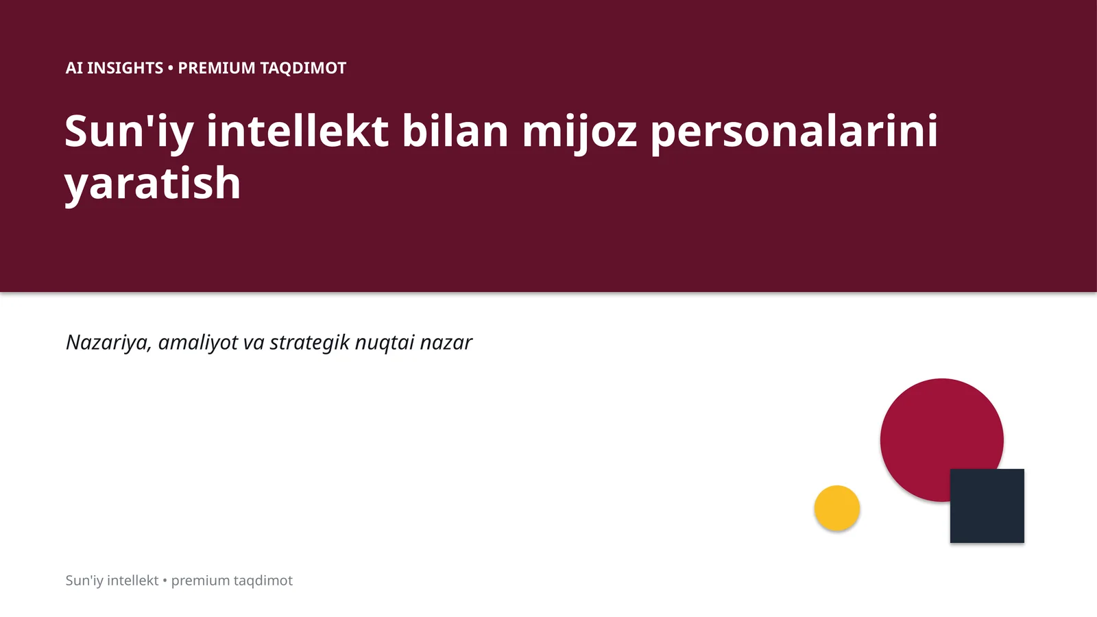 Sun'iy intellekt bilan mijoz personalarini yaratish