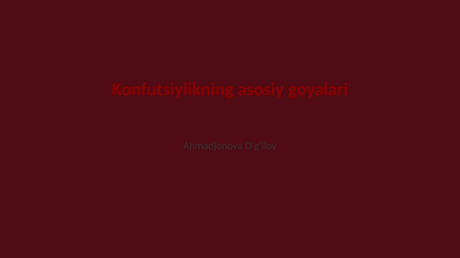 Konfutsiylikning asosiy goyalari