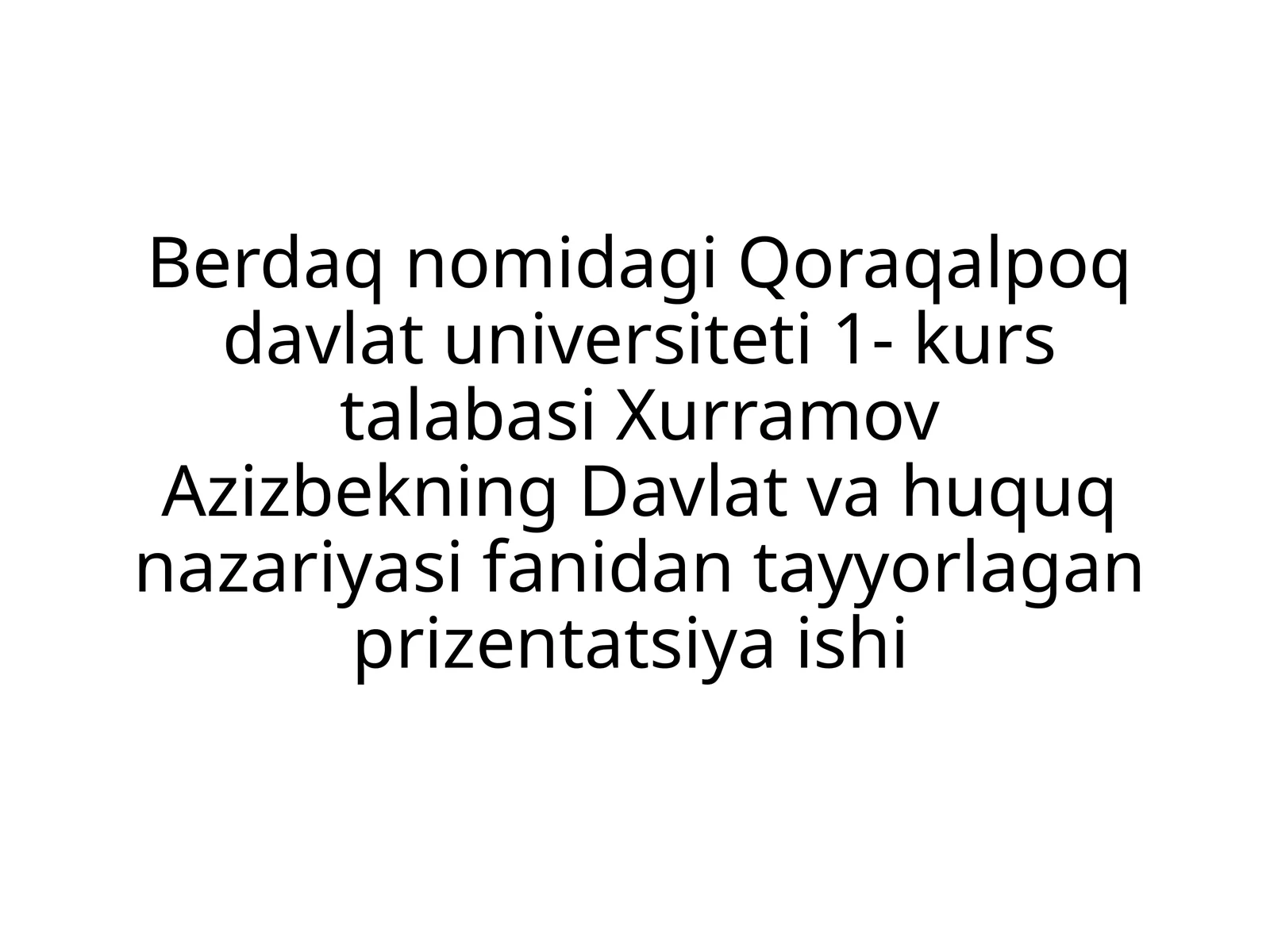 Qonuniylik va huquqiy tartibot