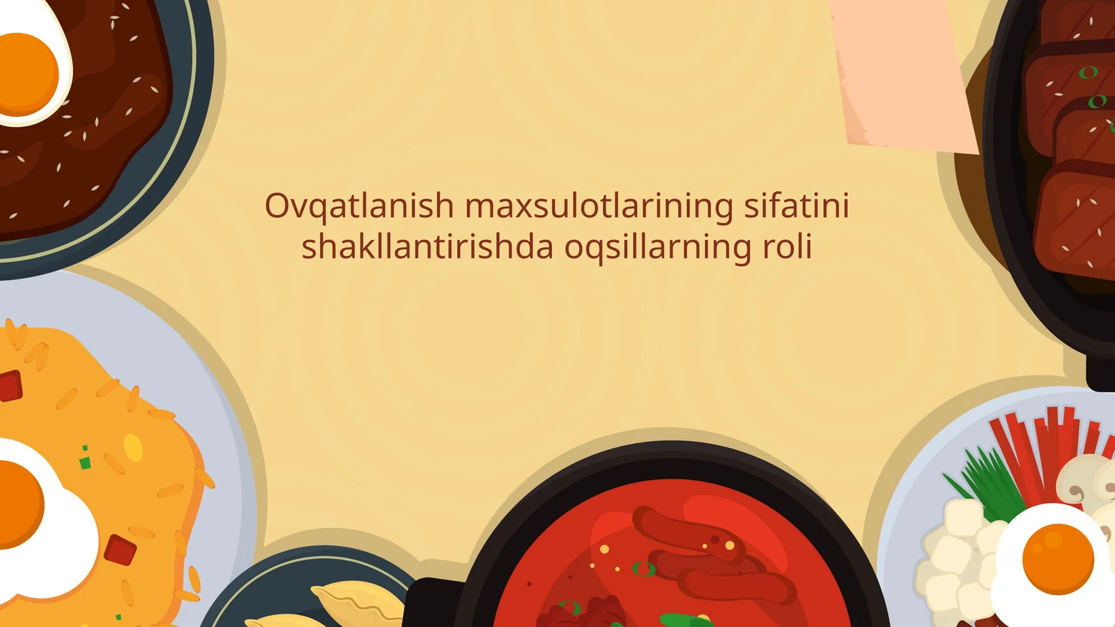 Ovqatlanish maxsulotlarining sifatini shakllantirish da oqsillarning roli