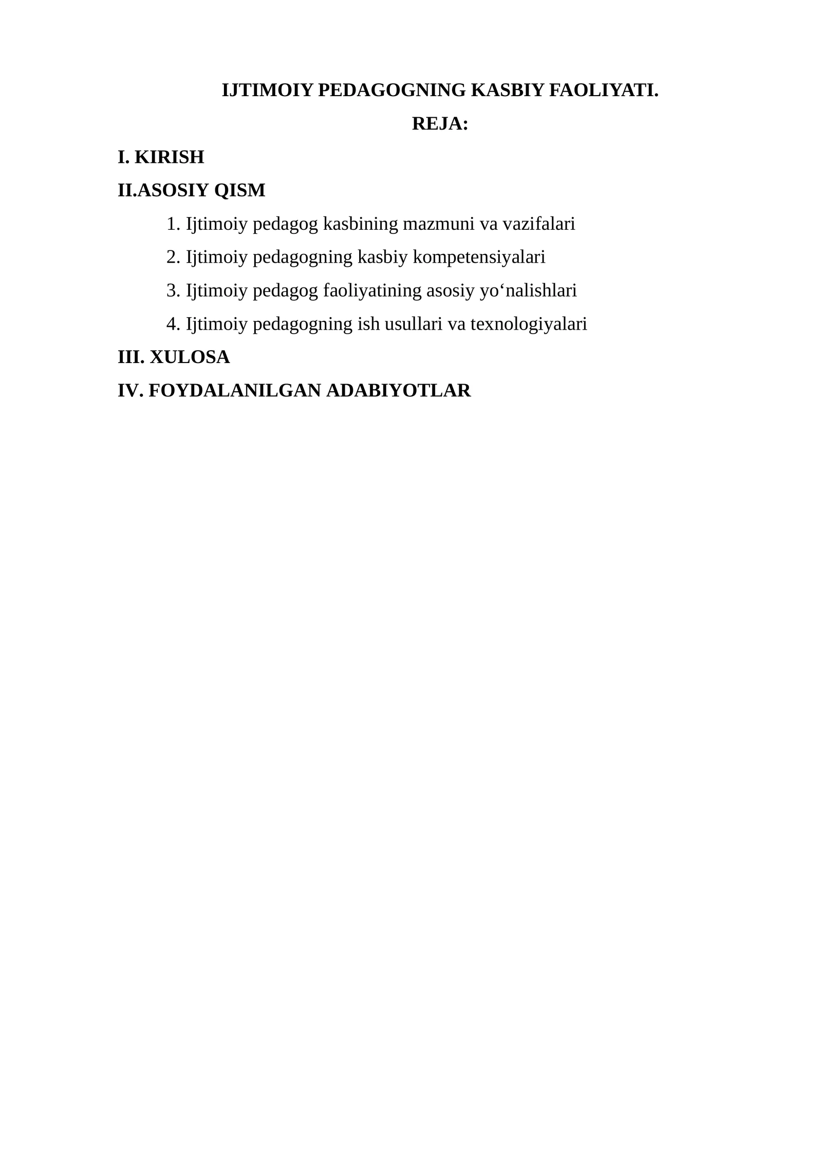 Ijtimoiy Pedagogning Kasbiy Faoliyati