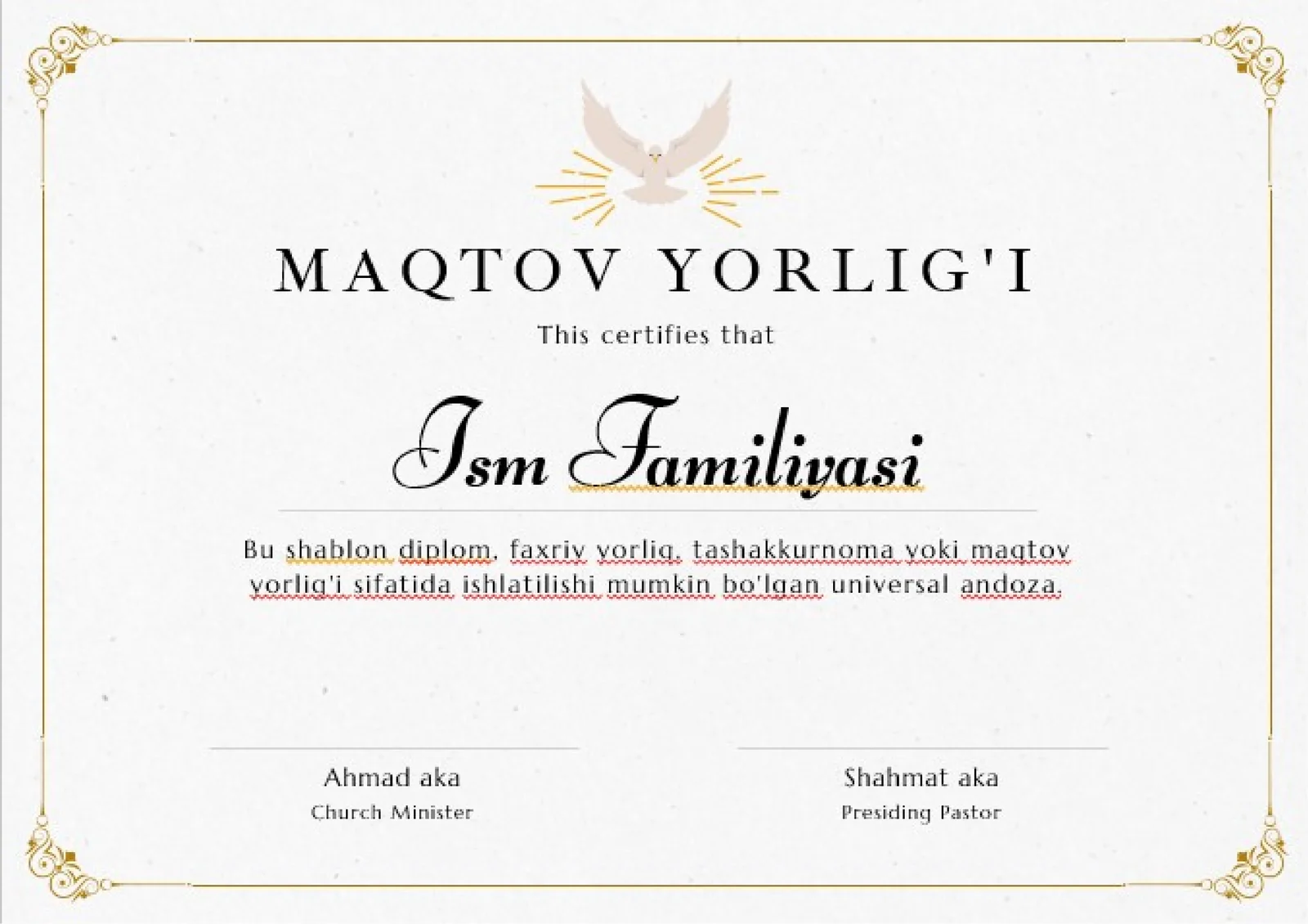 MAQTOV YORLIG'I