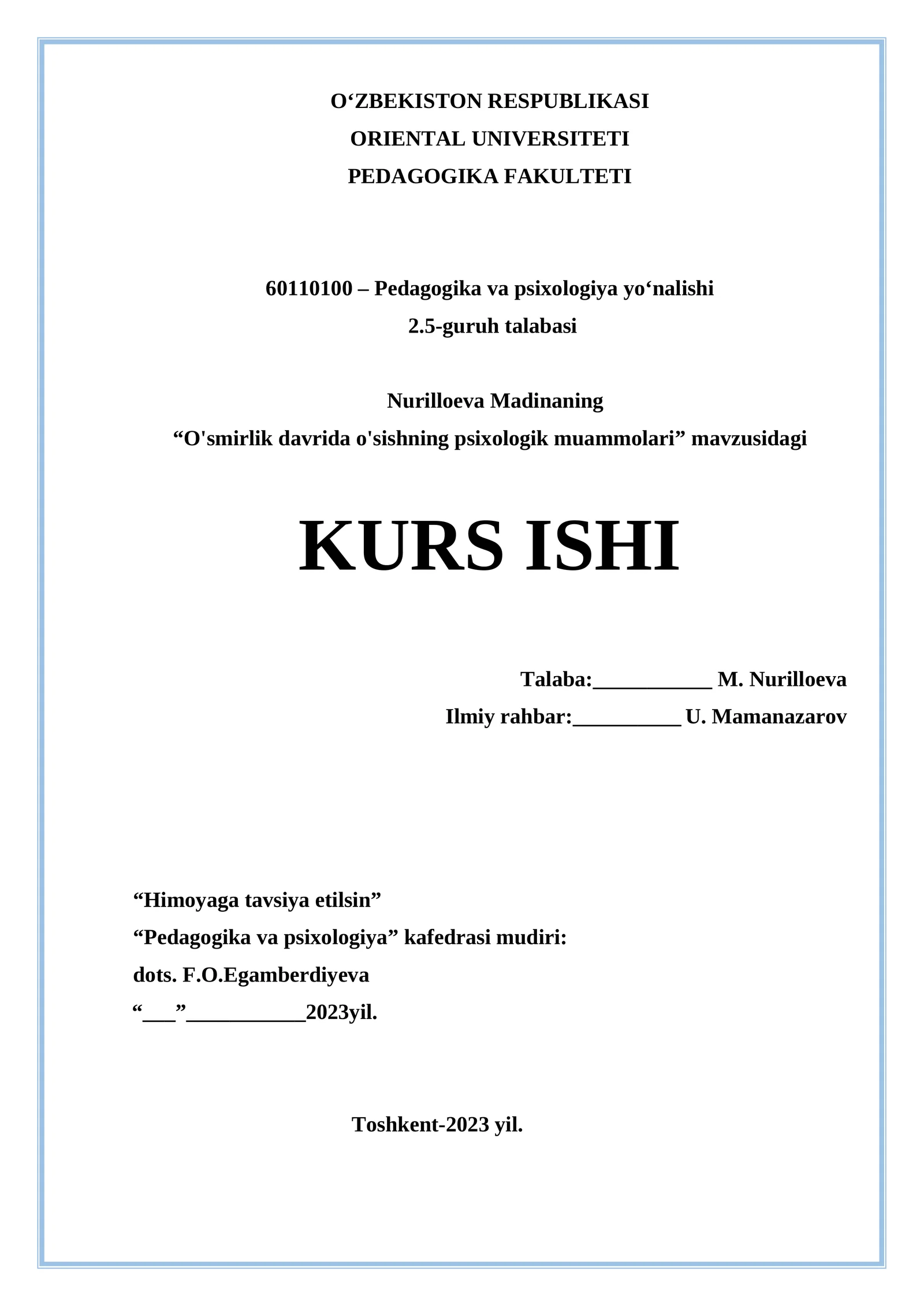 O'smirlik davrida o'sishning psixologik muammolari
