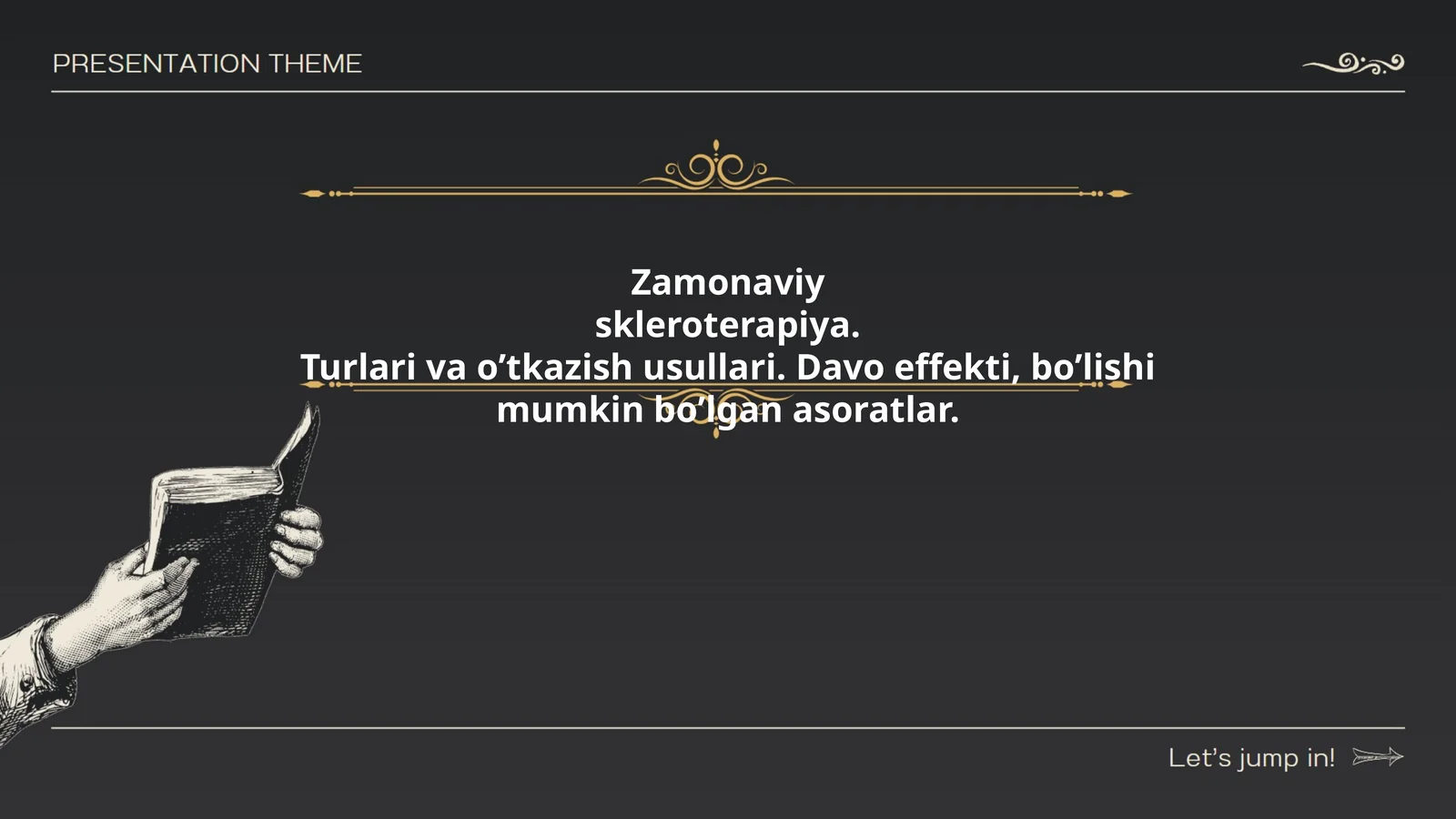 Zamonaviy skleroterapiya. Turlari va oʼtkazish usullari. Davo effekti, boʼlishi mumkin boʼlgan asoratlar