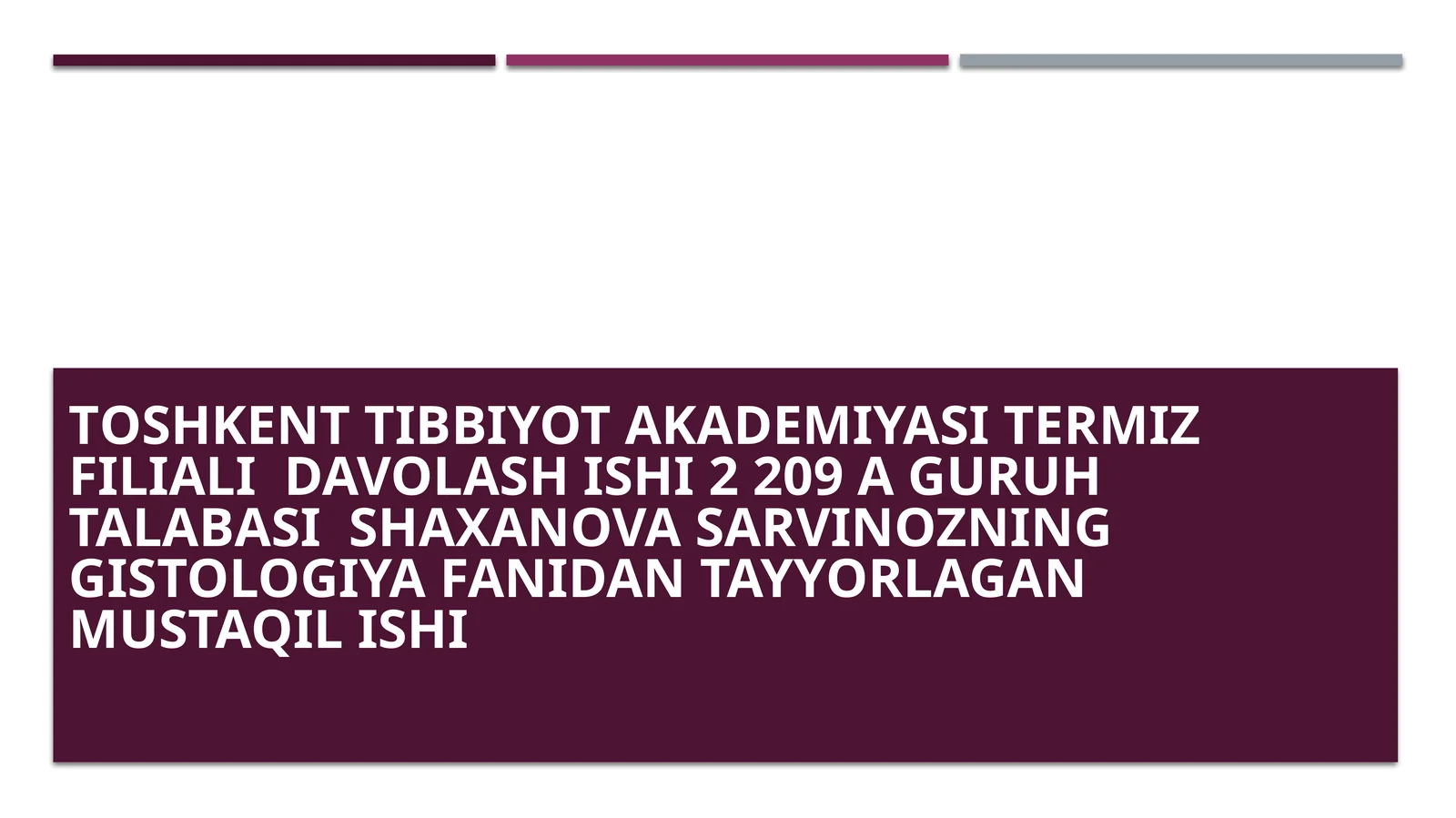 Termiz filialidavolash ishi