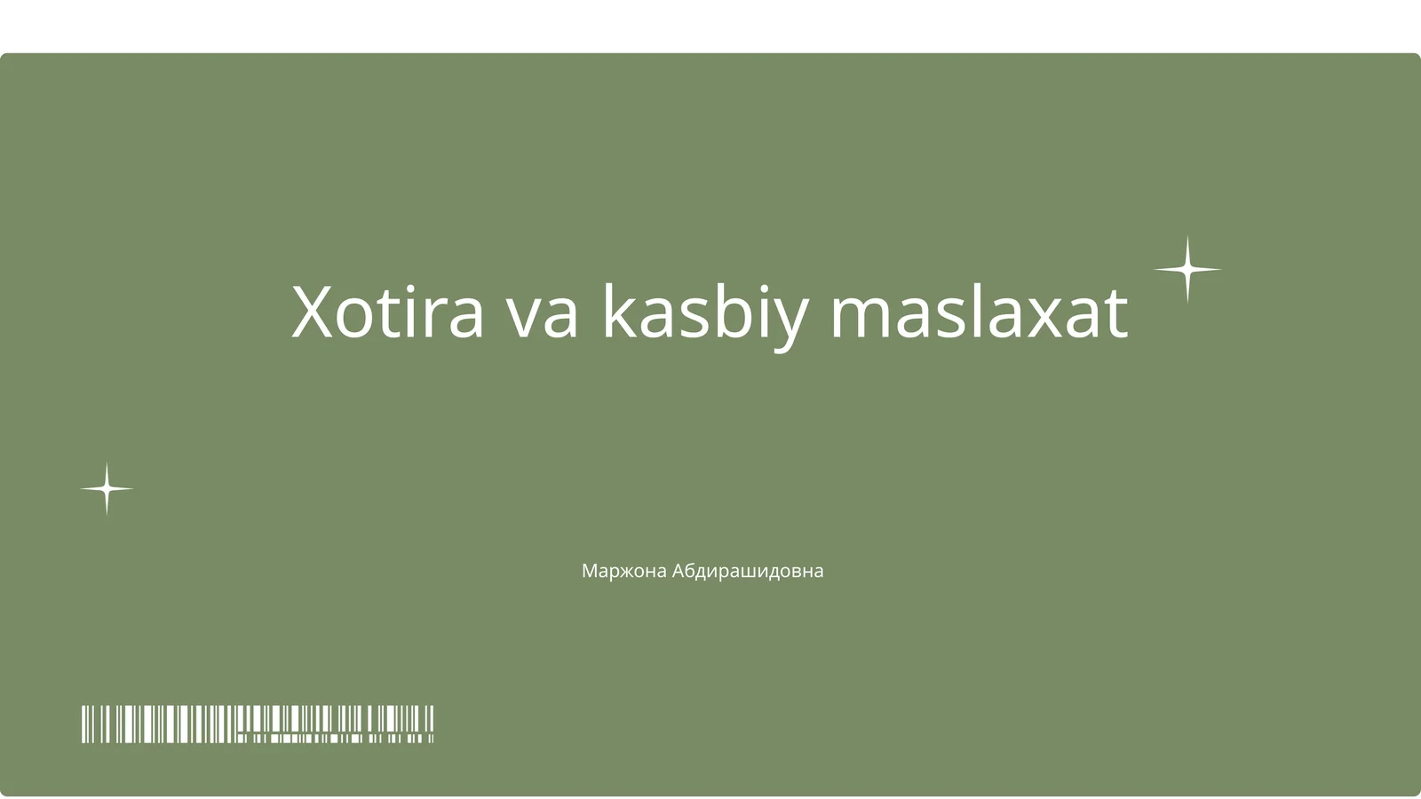 Xotira va kasbiy maslaxat