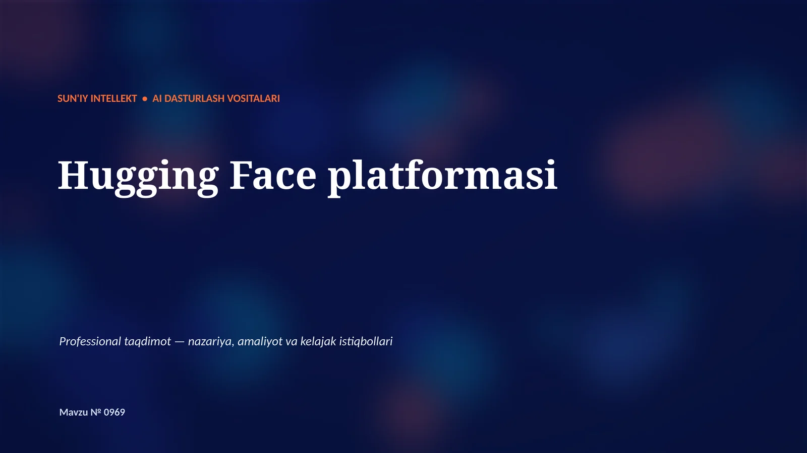 SUN'IY INTELLEKT • AI DASTURLASH VOSITALARI