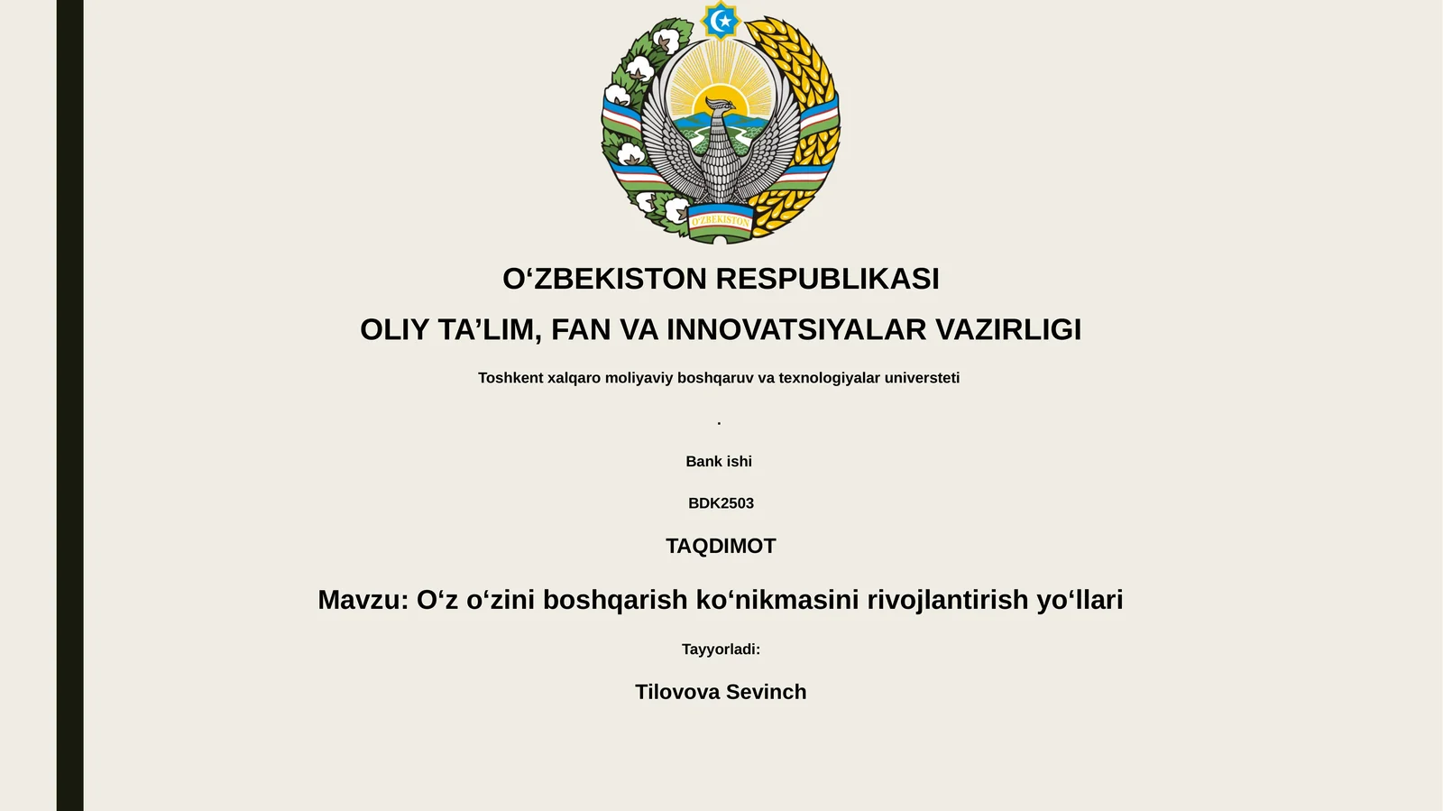 Oʻz oʻzini boshqarish koʻnikmasini rivojlantirish yoʻllari