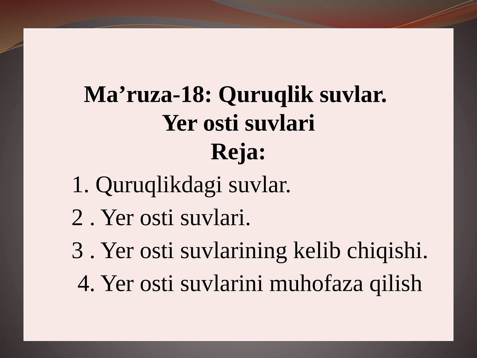 Quruqlik suvlar