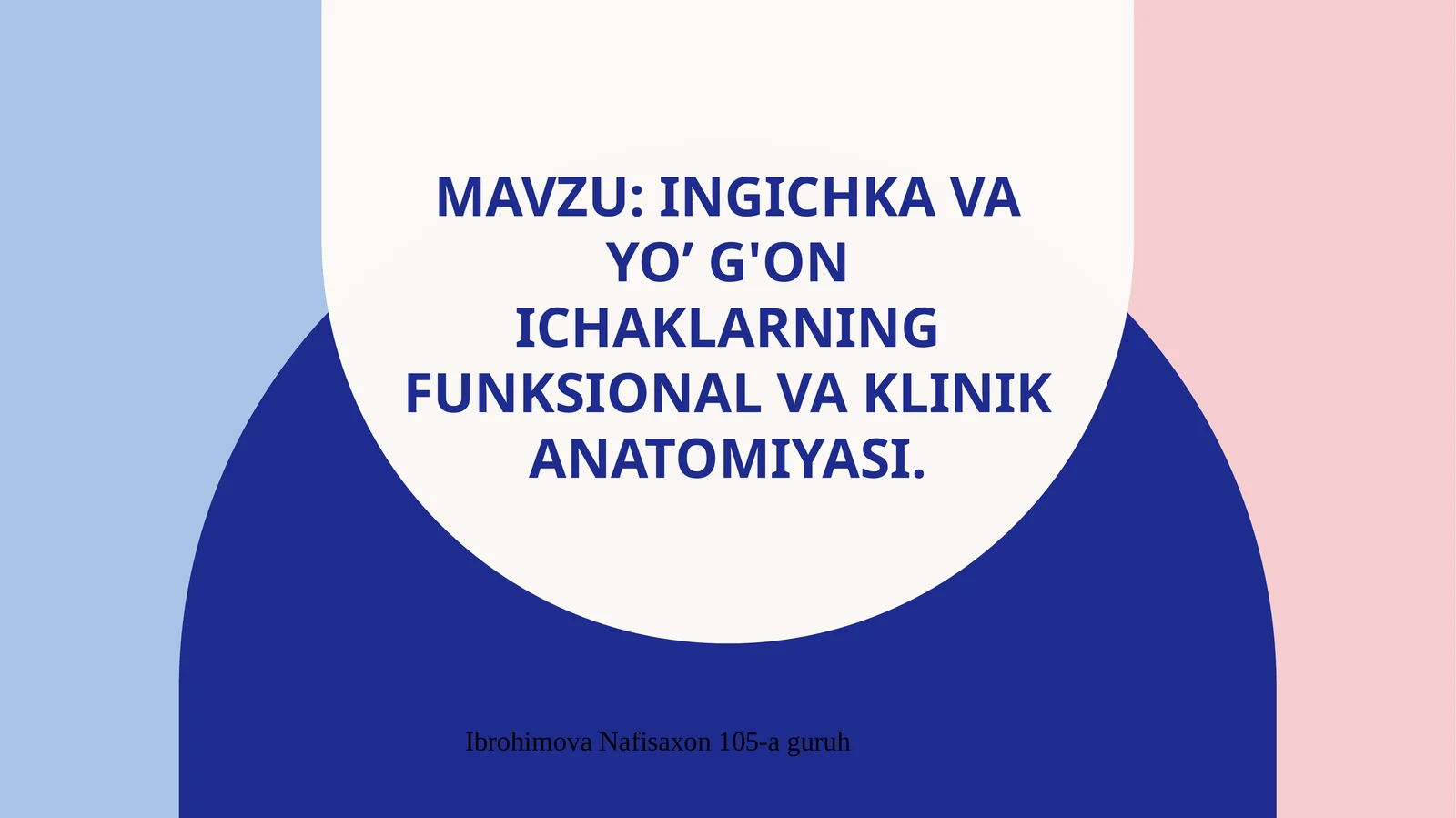 Ingichka Ichakning funksional vak'linik anatomiysi