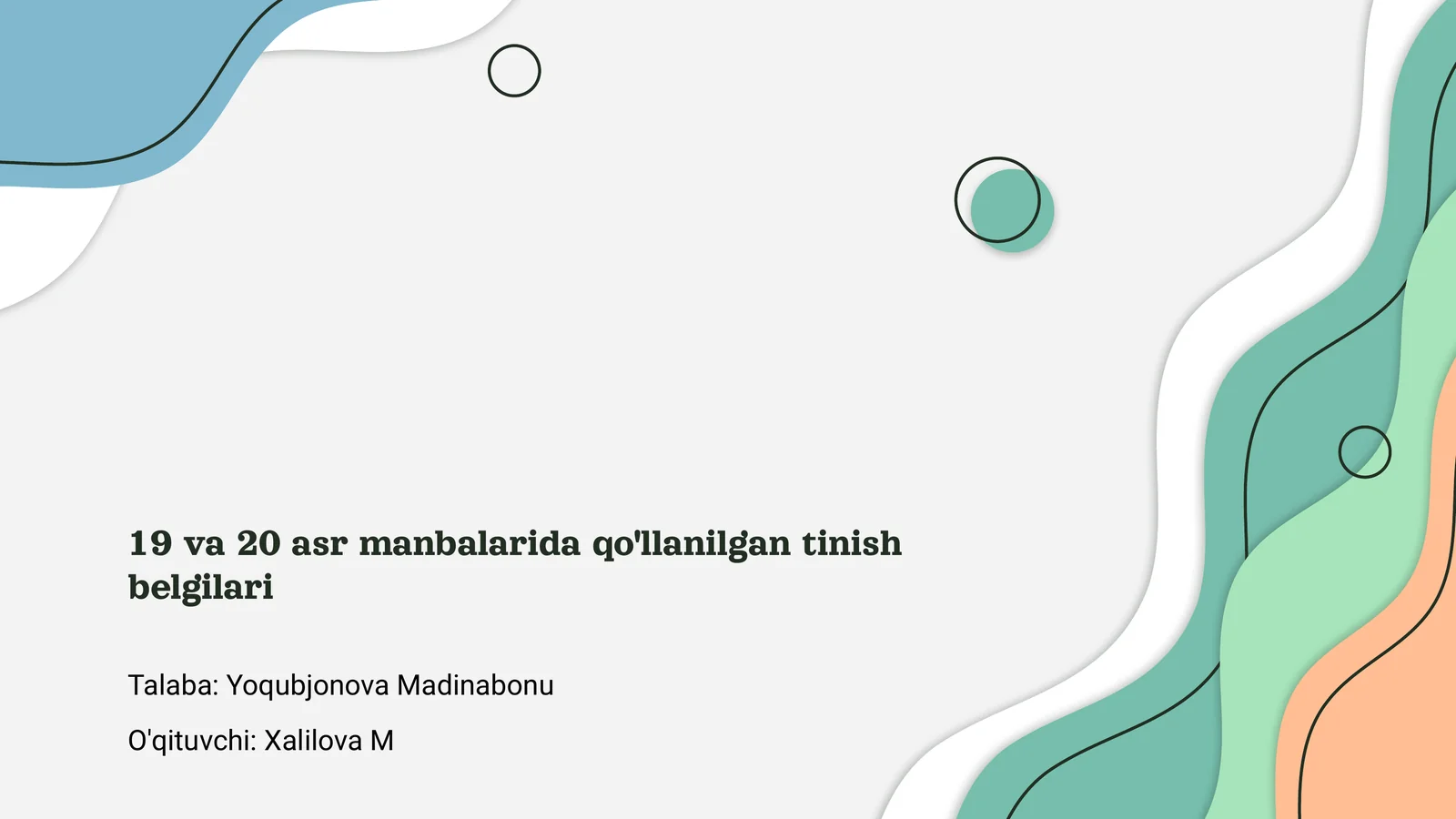 19 va 20 asr manbalarida qo'llanilgan tinish belgilari