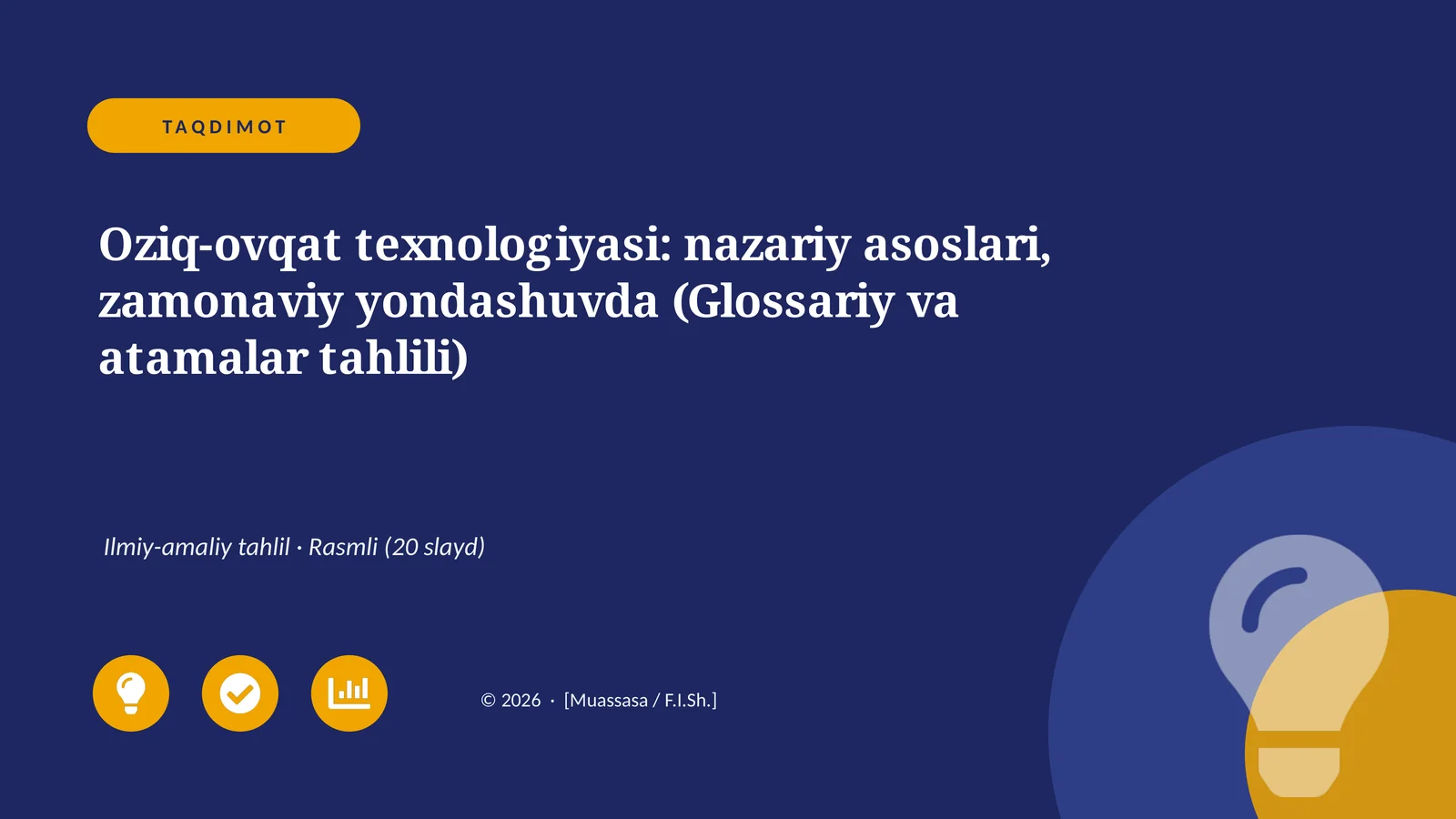 Oziq-ovqat texnologiyasi: nazariy asoslari, zamonaviy yondashuvda (Glossariy va atamalar tahlili)